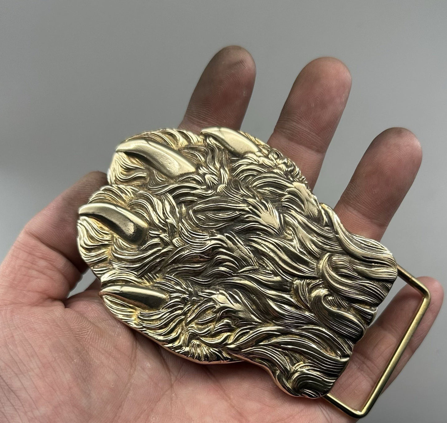 Pure copper bear claw Western buckle plate buckle