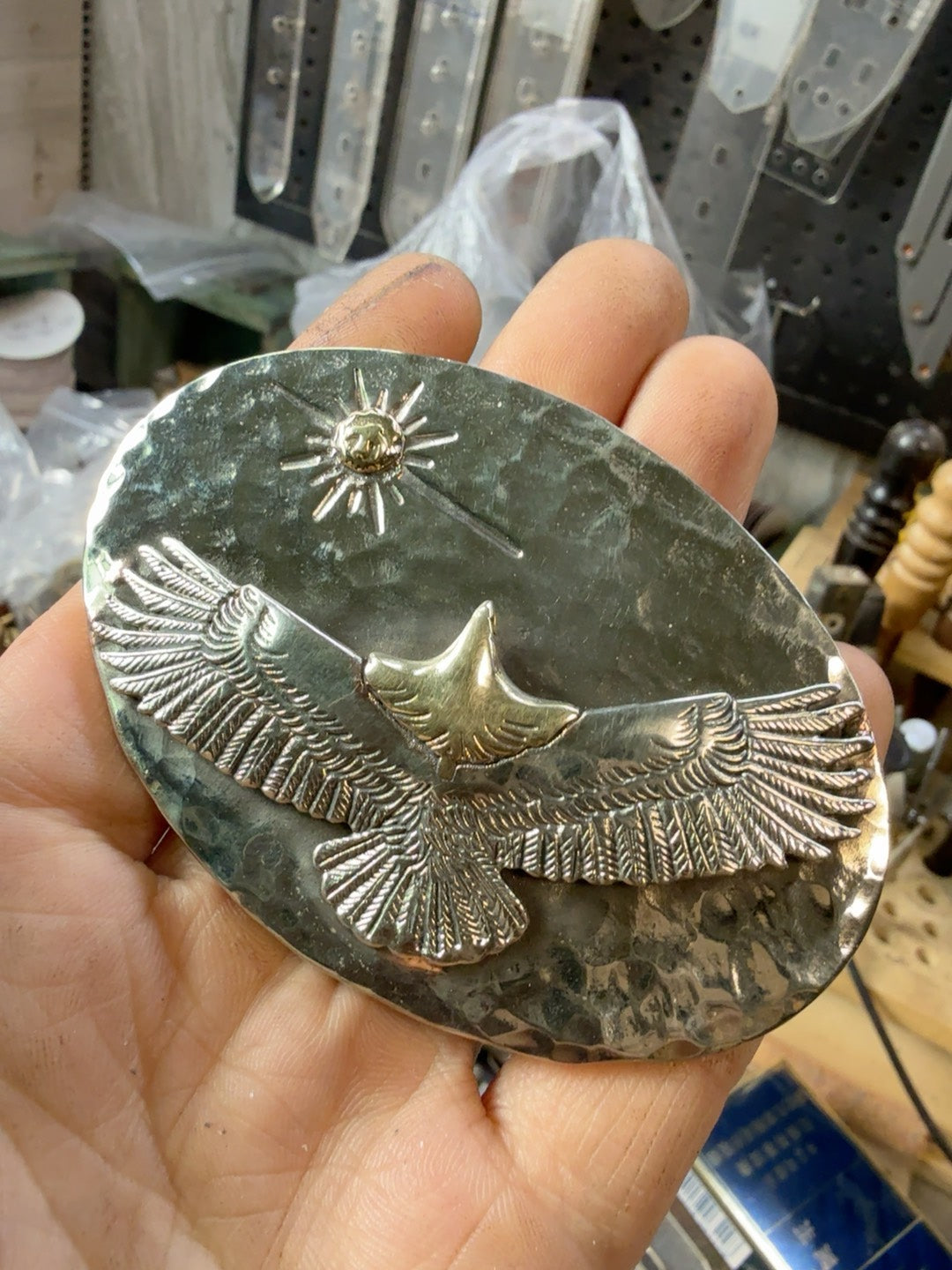 Pure copper vintage eagle belt buckle