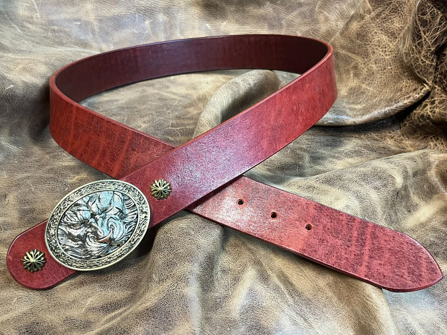 Tiger pure copper handmade belt buckle
