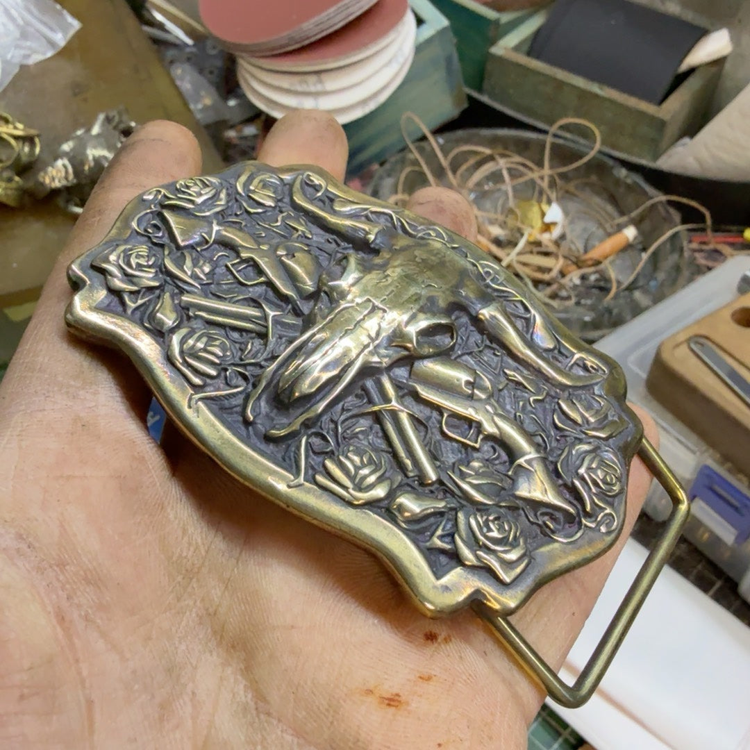 Pure copper Western-Cuba buckle