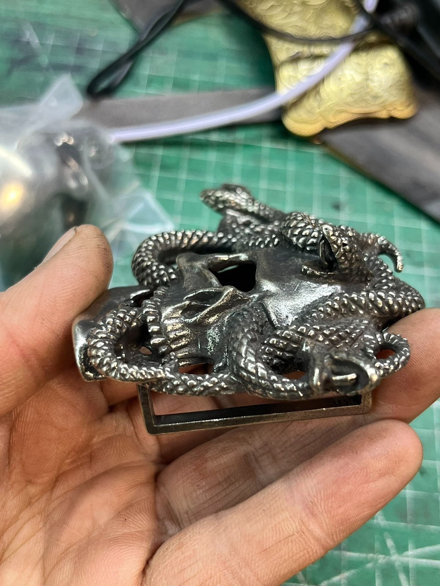 British A brand Alchemy Gothic skull belt buckle belt