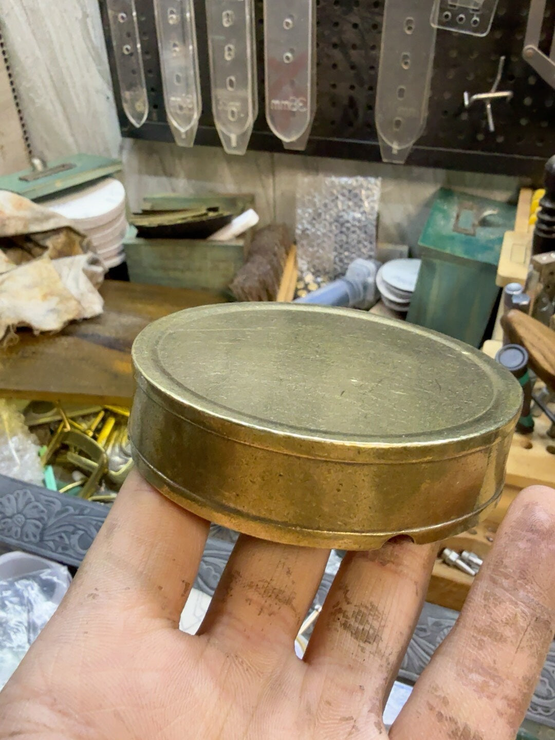 Solid Brass Crow Center Ashtray