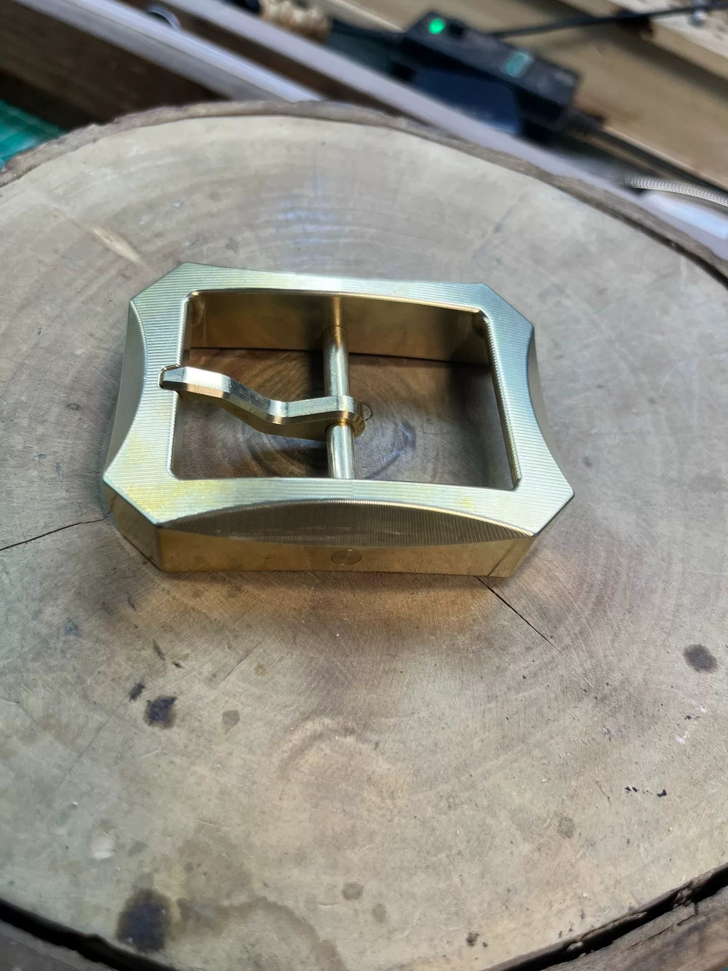 Extra thick and heavy CNC belt buckle integrated brass wire cutting…