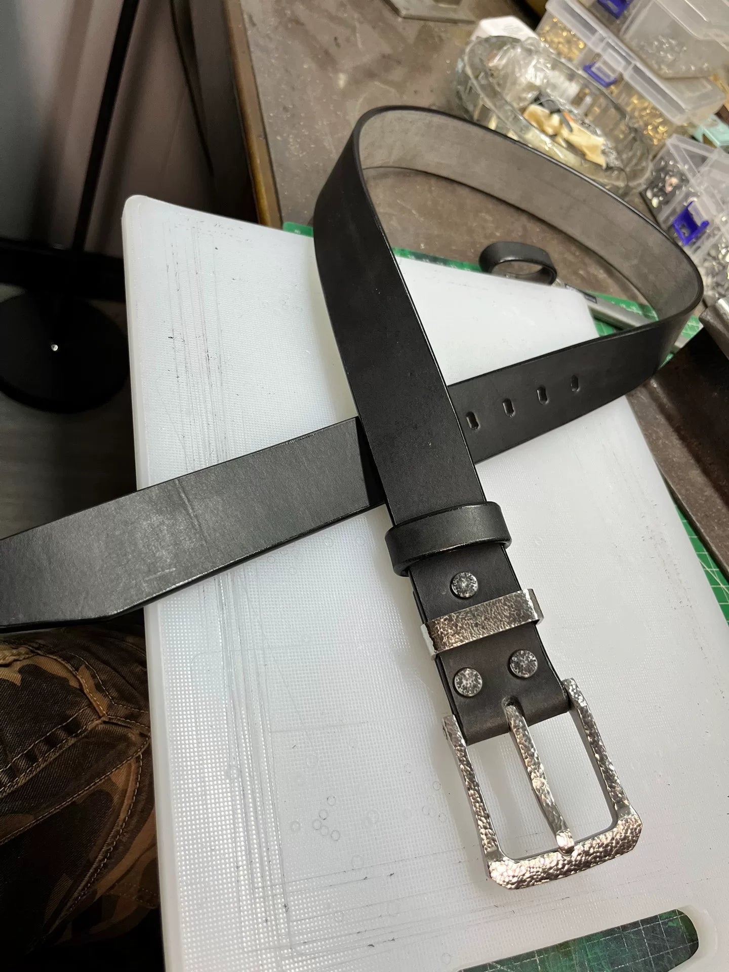 4.5mm formal business pin buckle business handmade belt