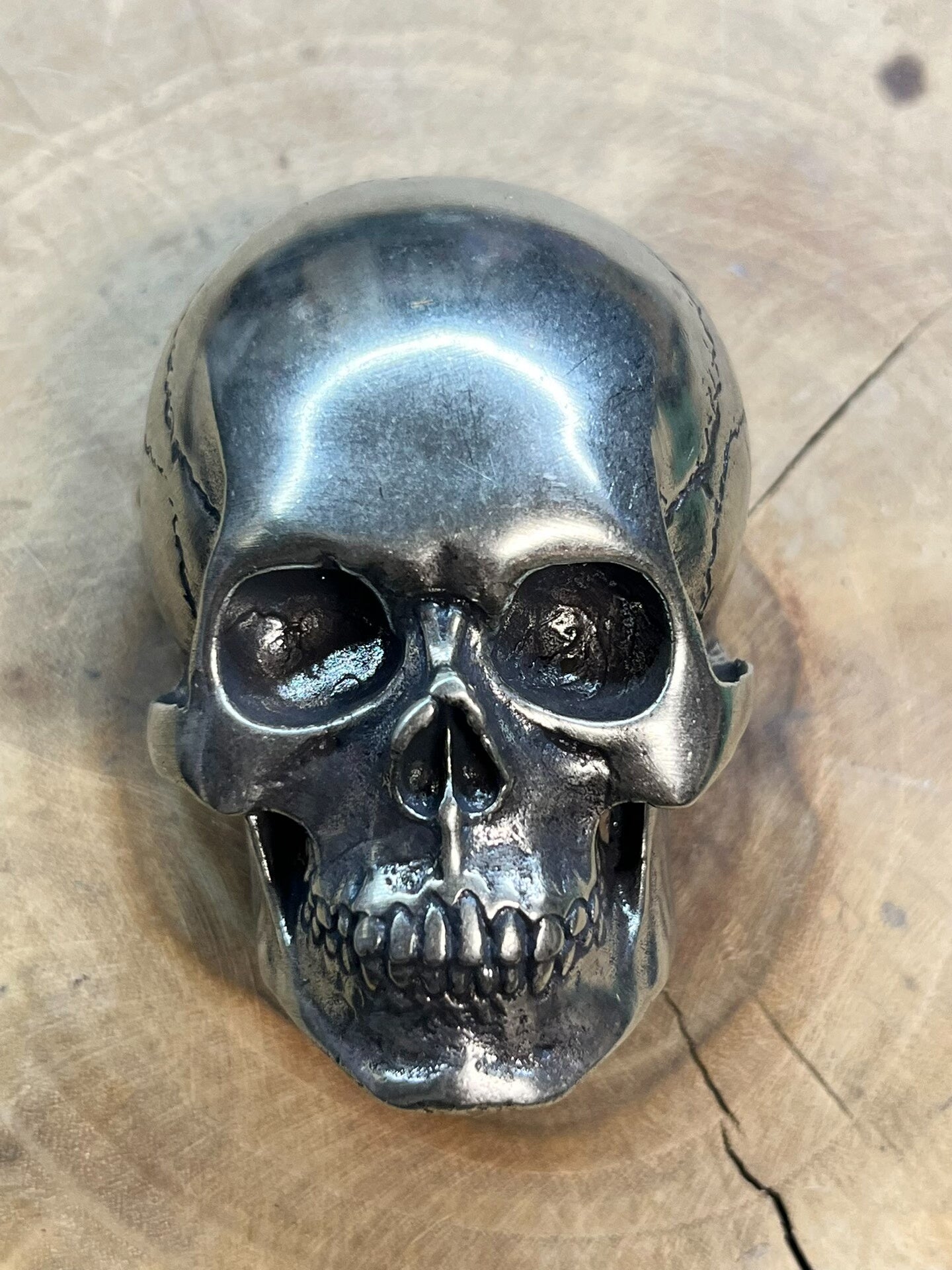 Pure copper skull belt buckle