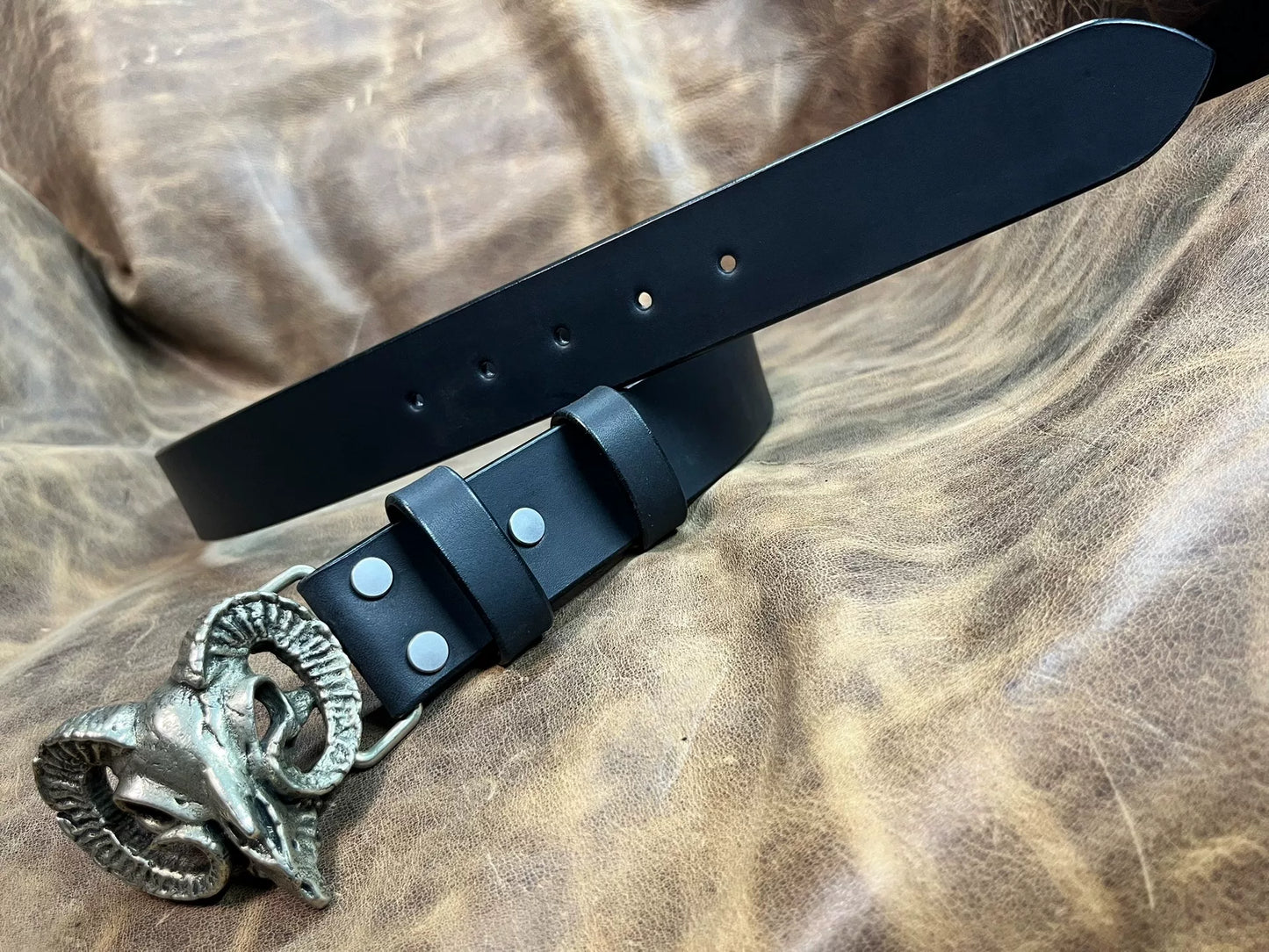 Black imported full-grain Italian genuine leather first-layer cowhi…