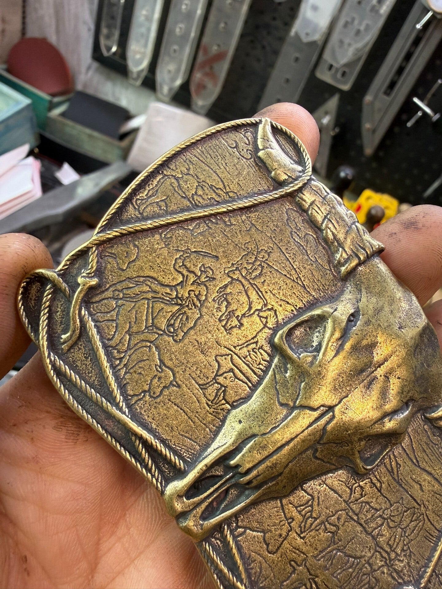 Pure copper Western-Cuba buckle