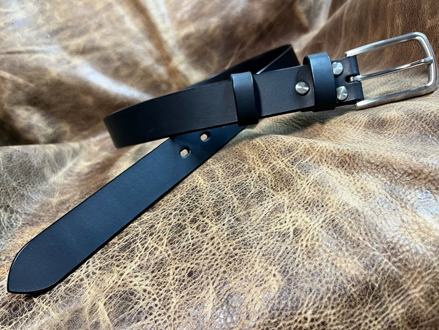 Italian saddle vegetable tanned handmade belt