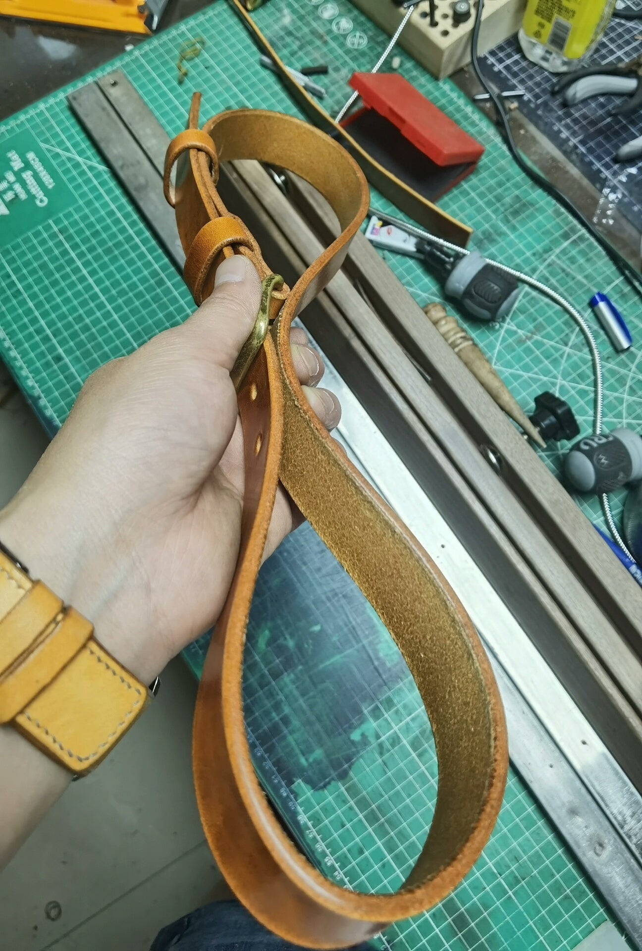 Horwin style sunset yellow top layer cowhide women's handmade belt,…