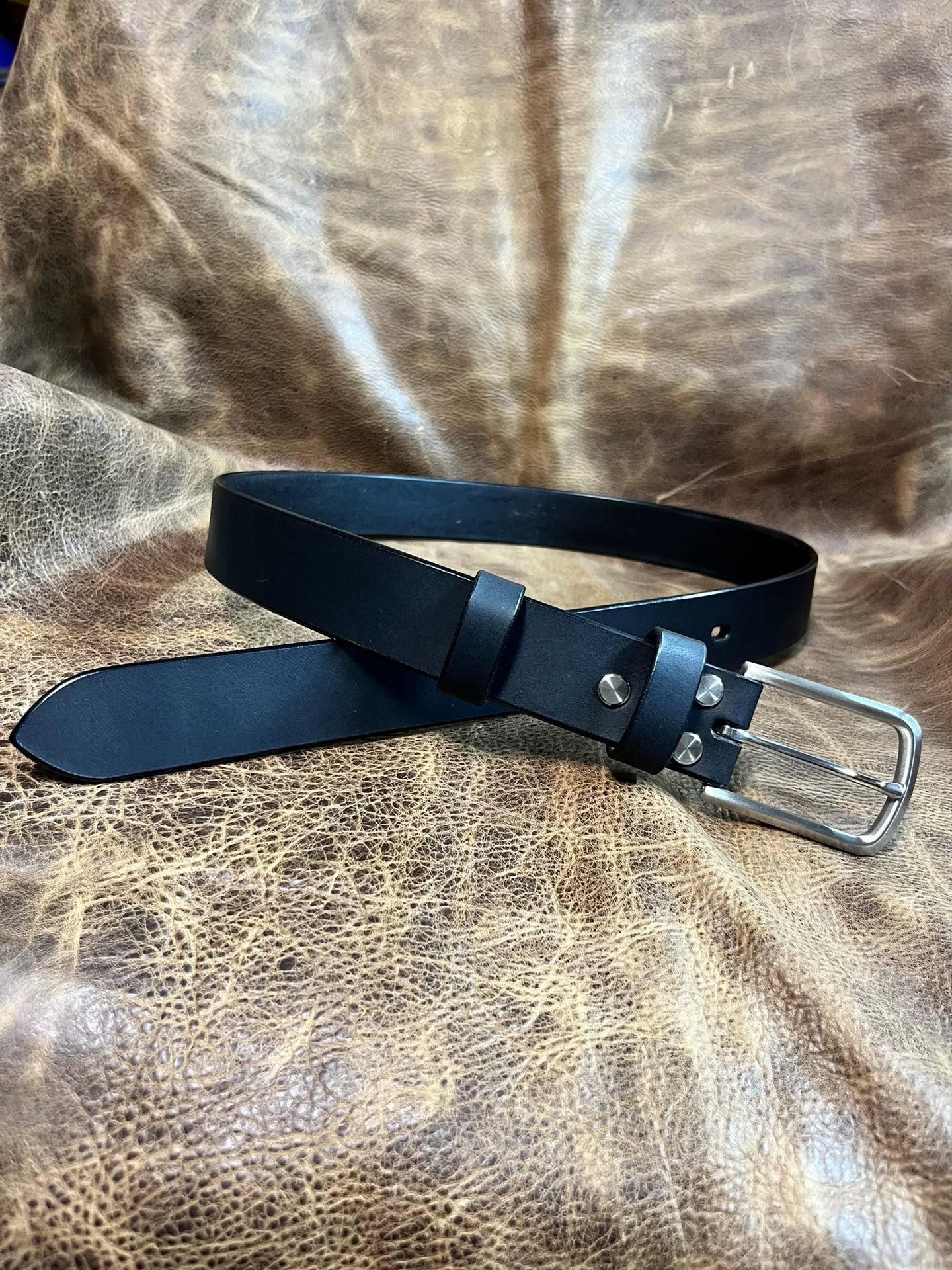 Italian saddle vegetable tanned handmade belt