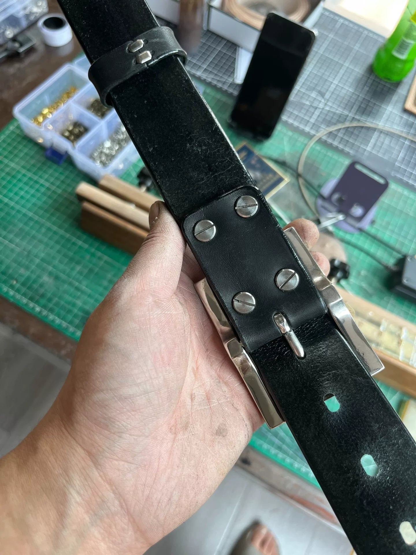 Imported full-grain black saddle leather genuine first-layer cowhid…