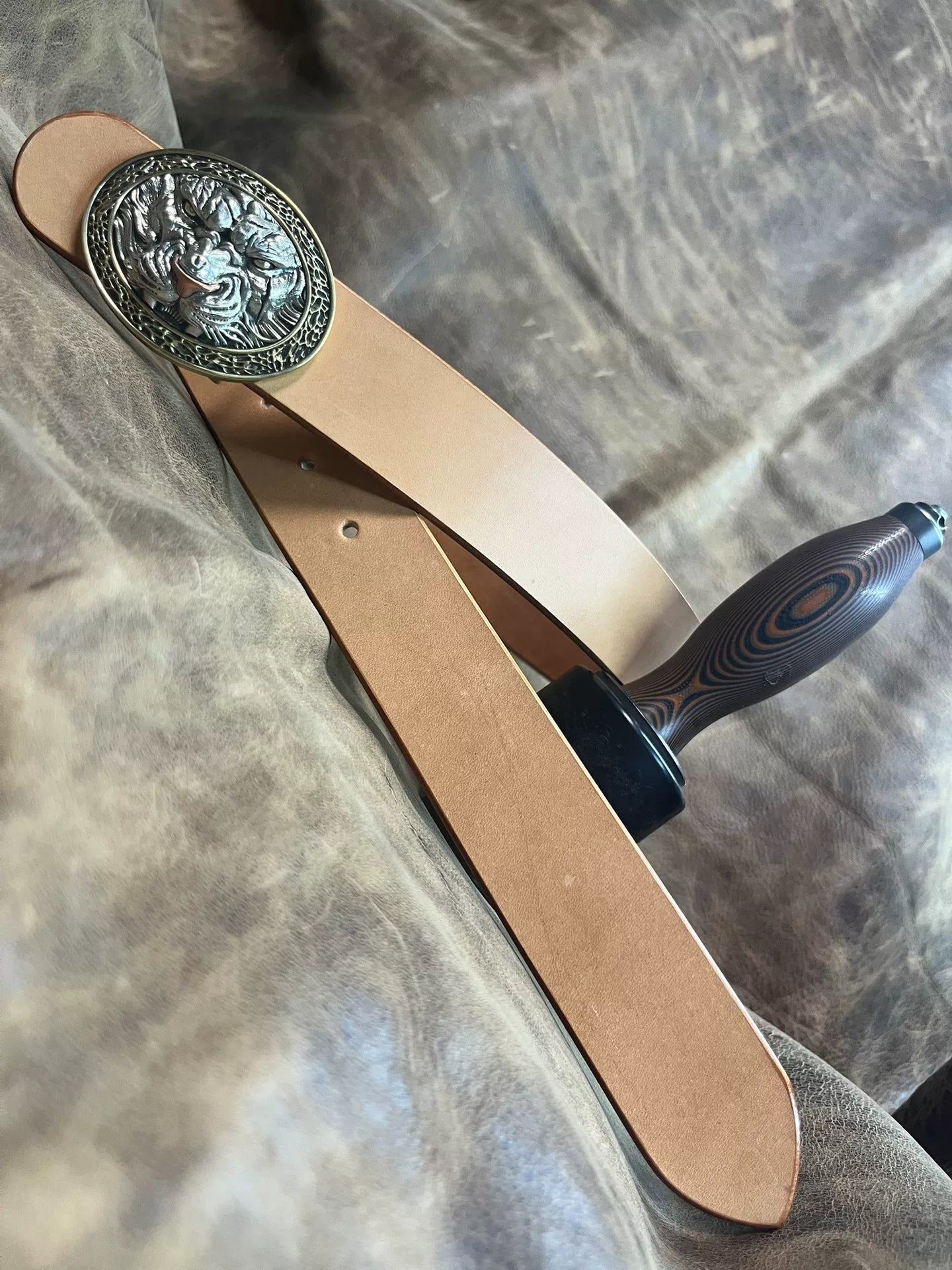 Tiger pure copper handmade belt buckle
