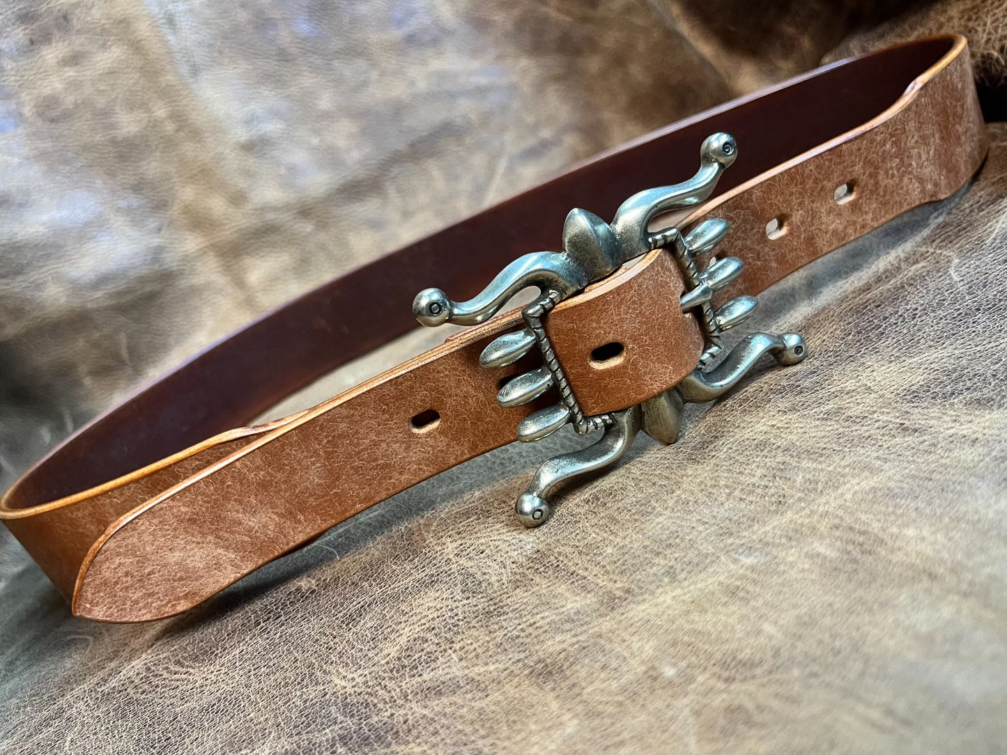 Solid white copper rrl octopus buckle original American western ret…