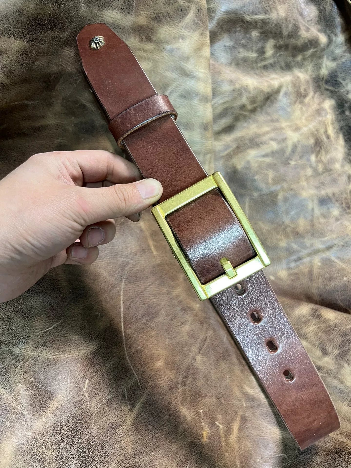 Zhaonan fat brown color with replica zephyr buckle