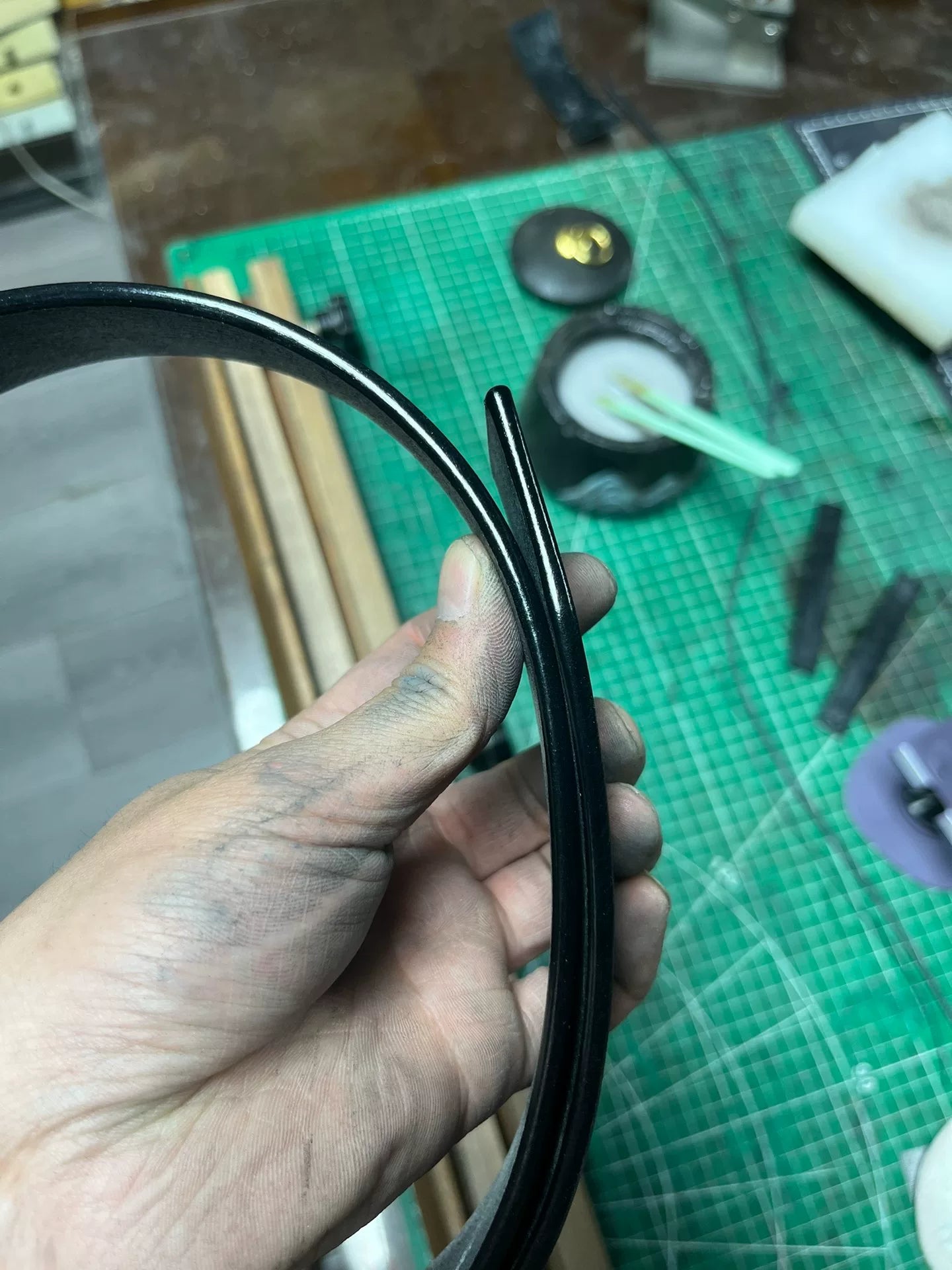 TWS Black Thomas Bridle Leather Business Belt — Handmade, Customizable