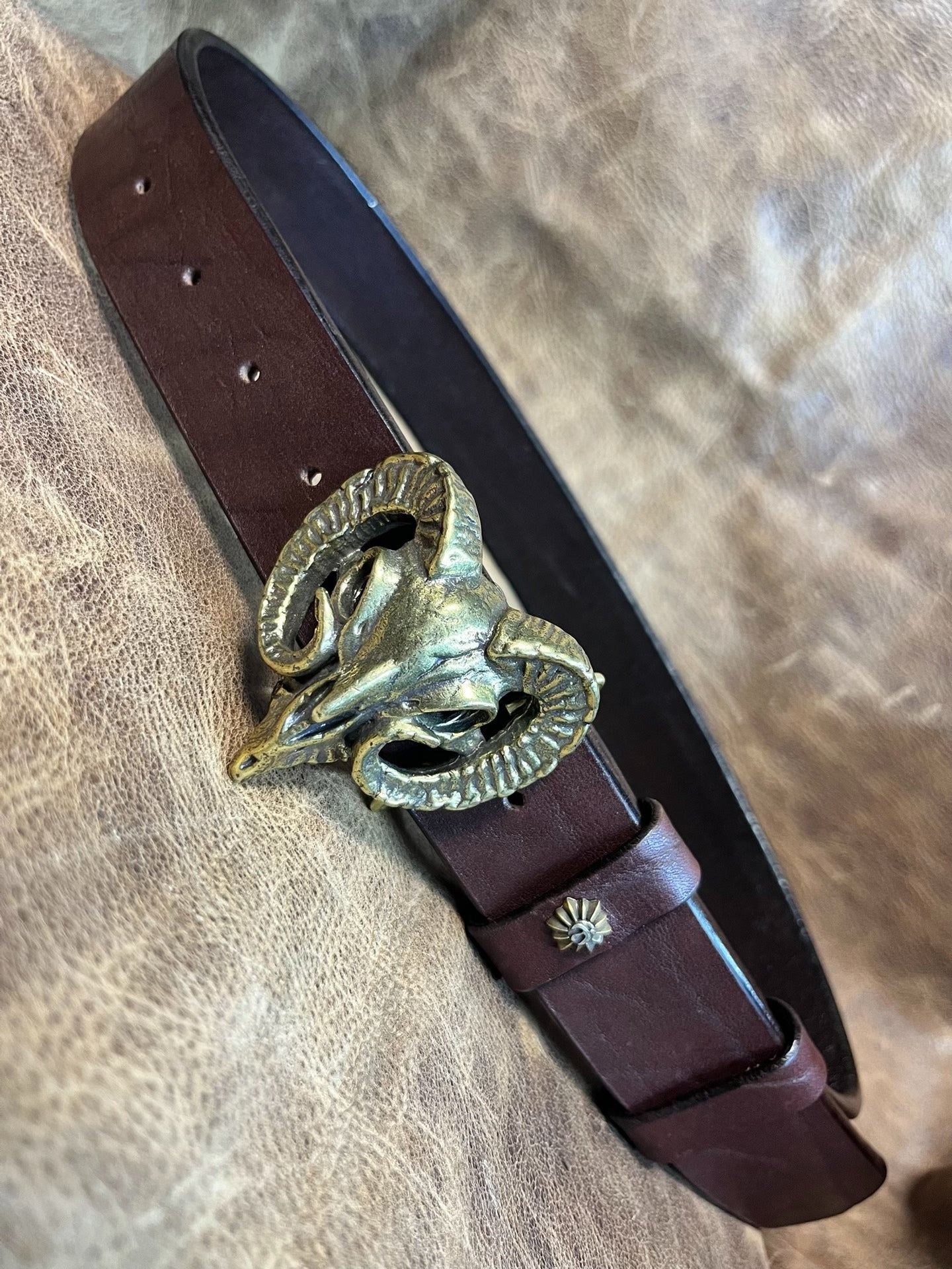Brown imported North American bison leather genuine first-layer cow…