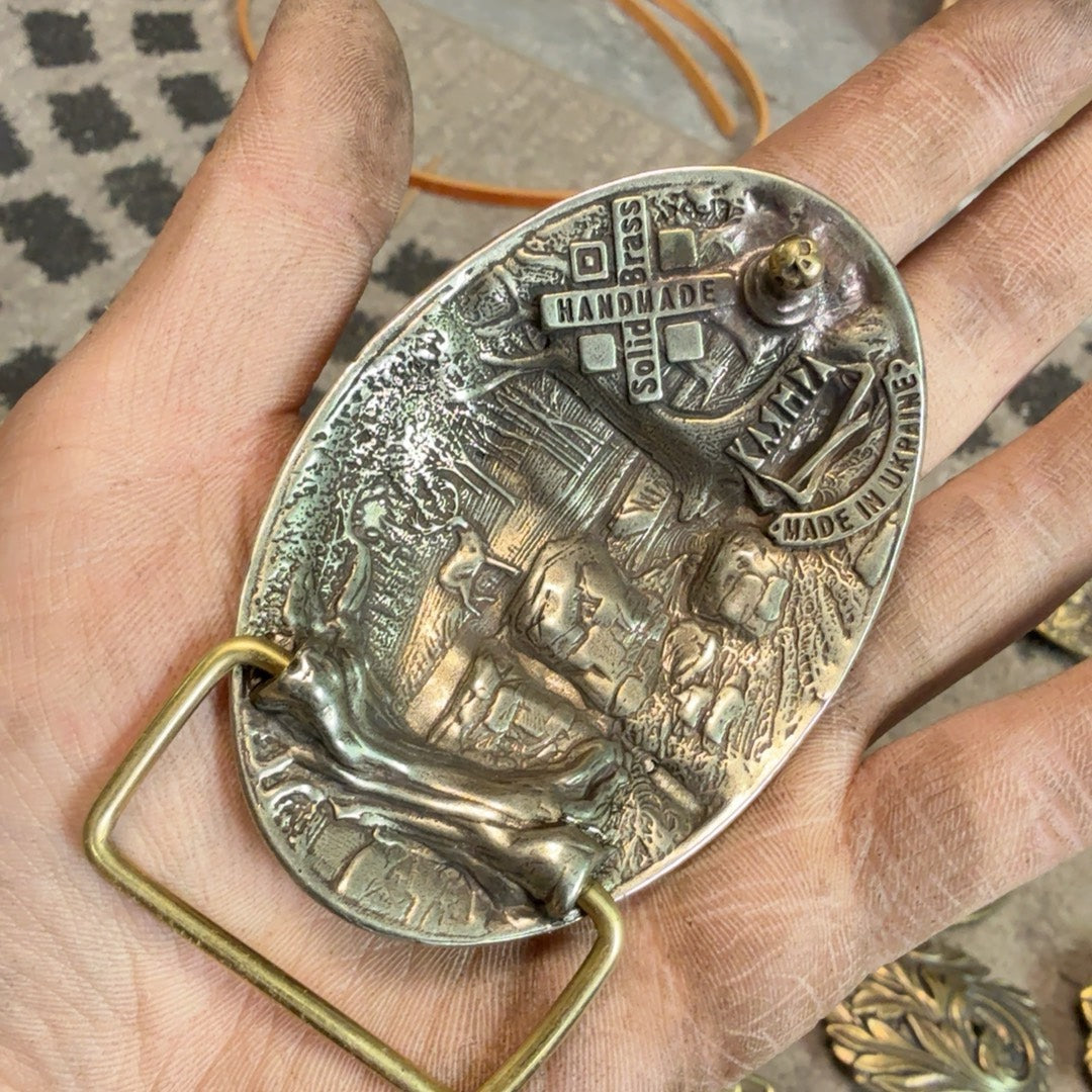 Pure copper Western-Cuba buckle