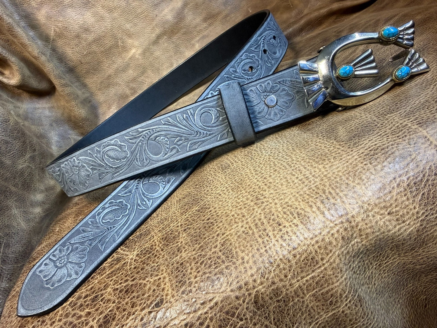 Indiana Navajo Italian Horse Rein Carved Handmade Belt Customized