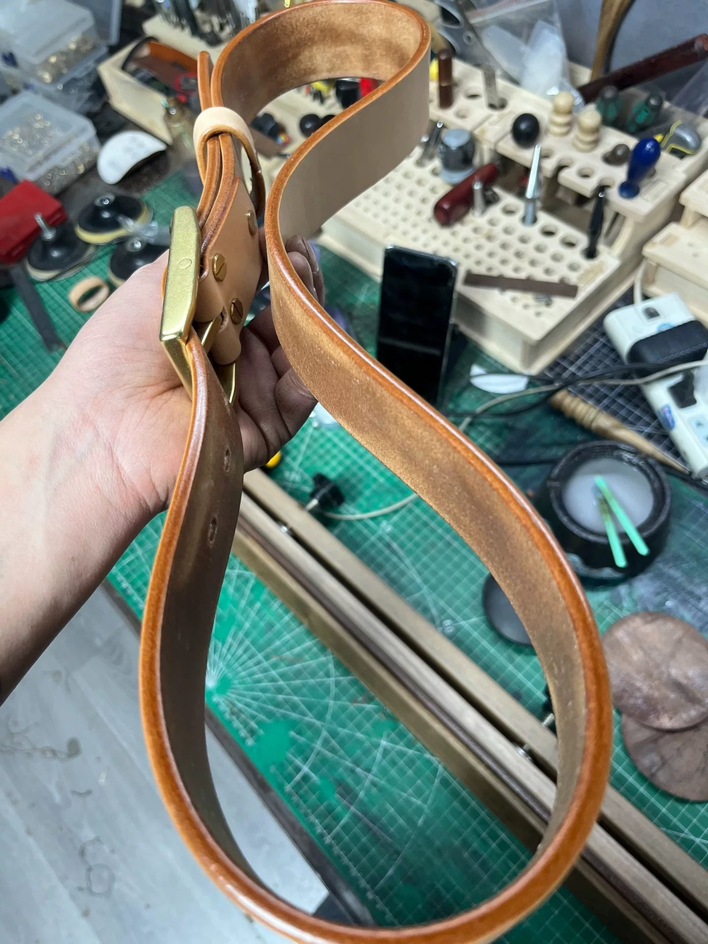 6.5mm thick Meian handmade belt belt, imported Meian, like to consult