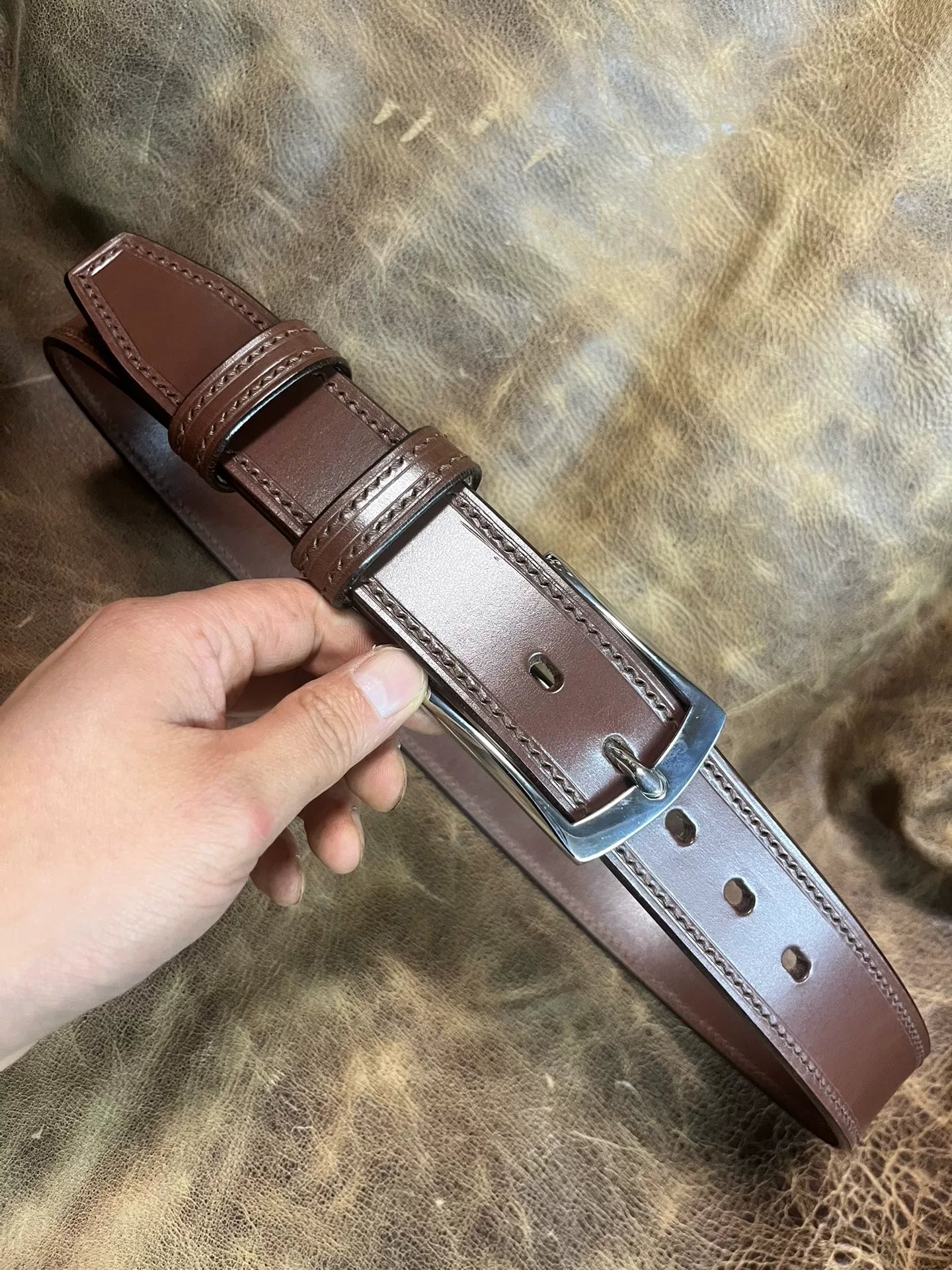 TWS Thomas Bridle Leather Handmade Belt — Imported from UK