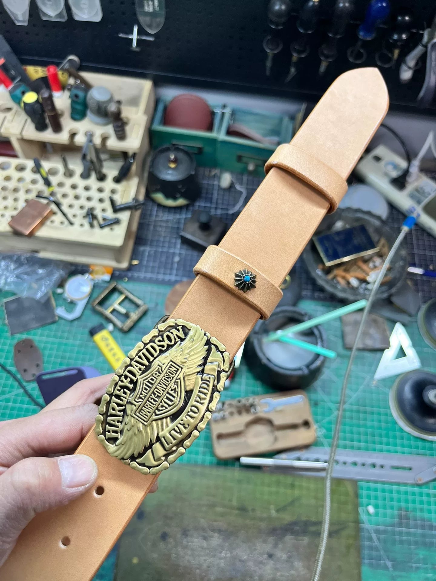 Motorcycle belt/Harley belt/Private customized belt/Italian vegetab…