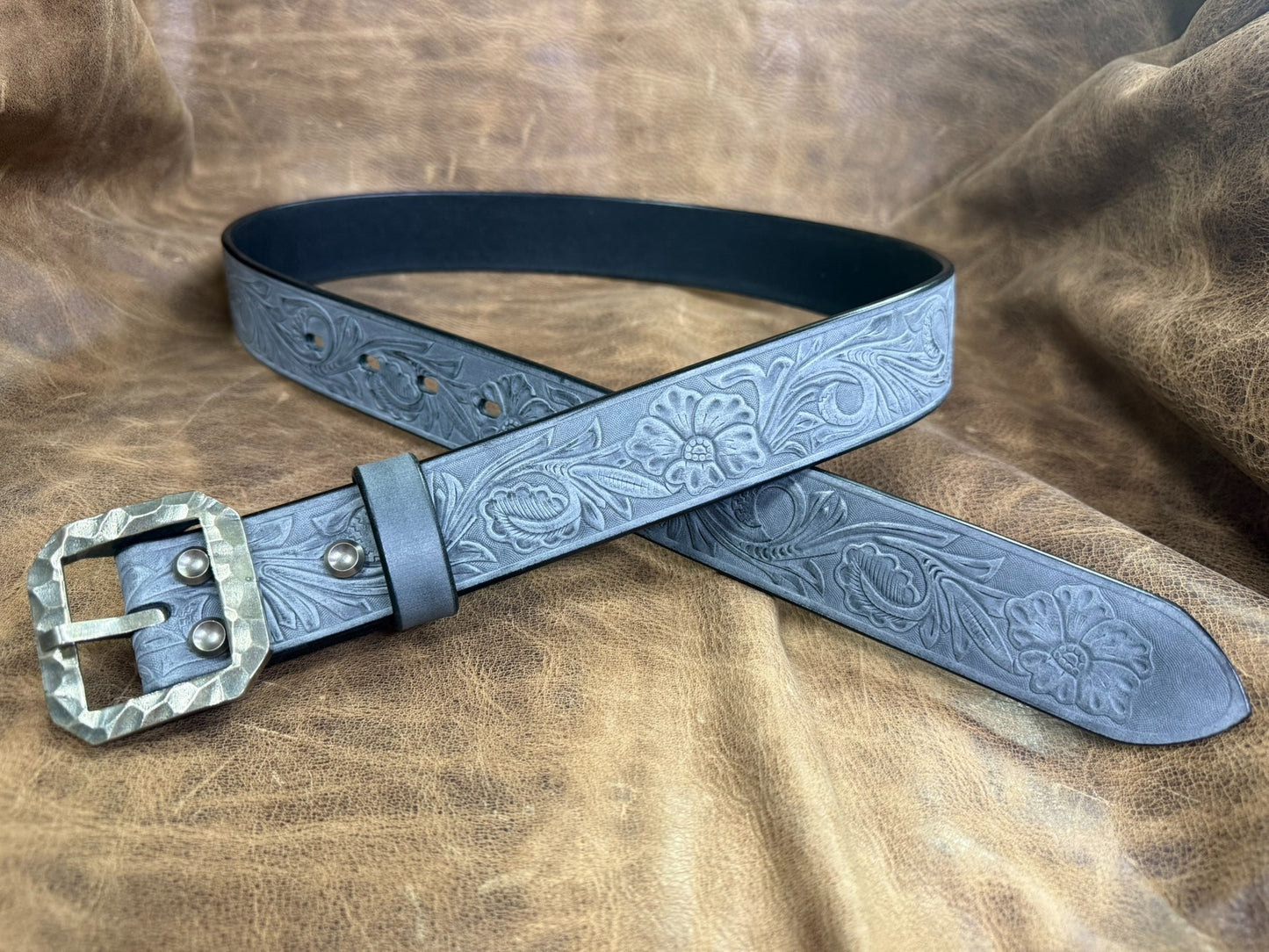 Customized Italian horse-rein carved handmade belt