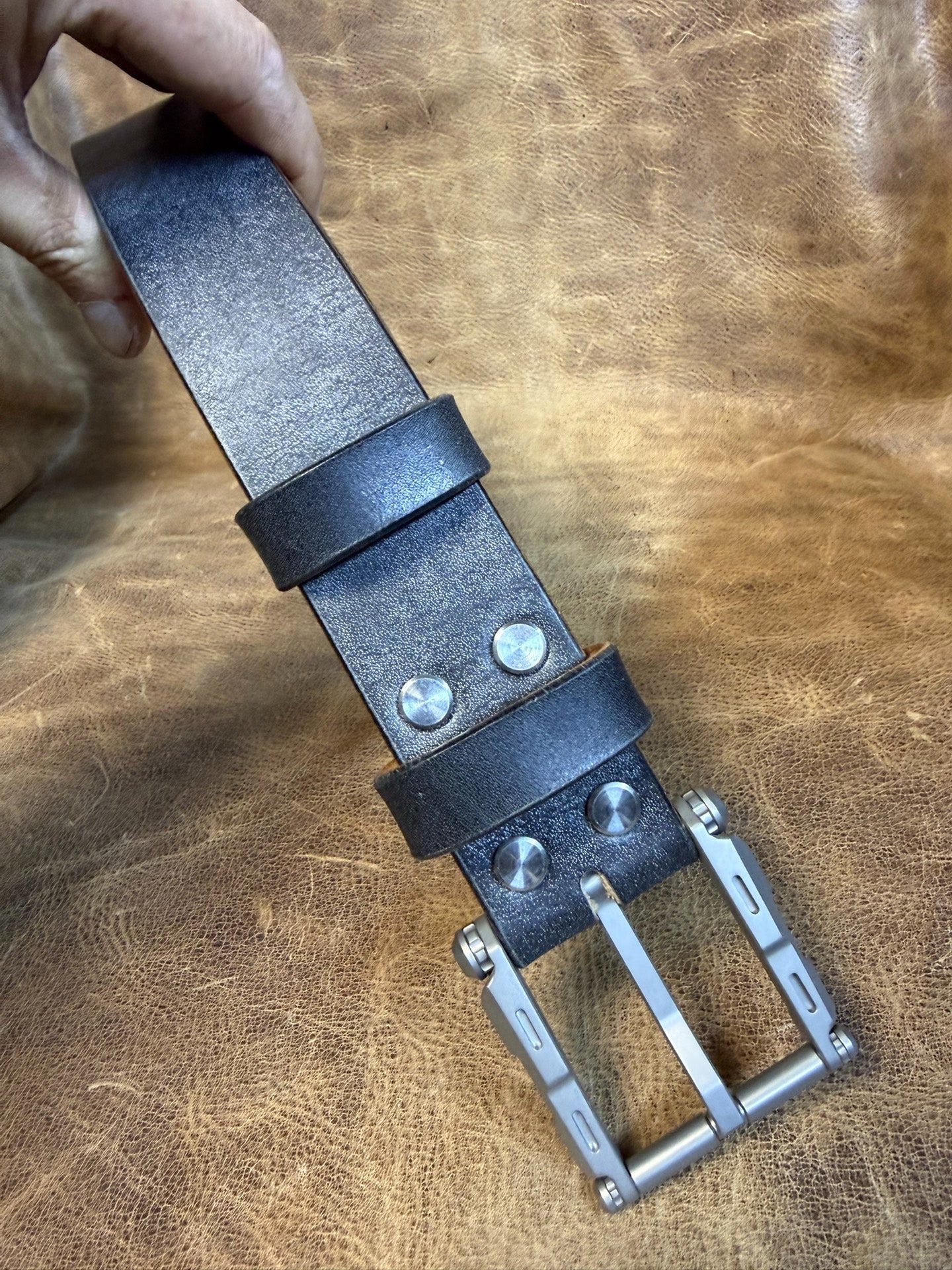TC21 Titanium + JF.J.Baker Full-Grain Bridle Leather Belt