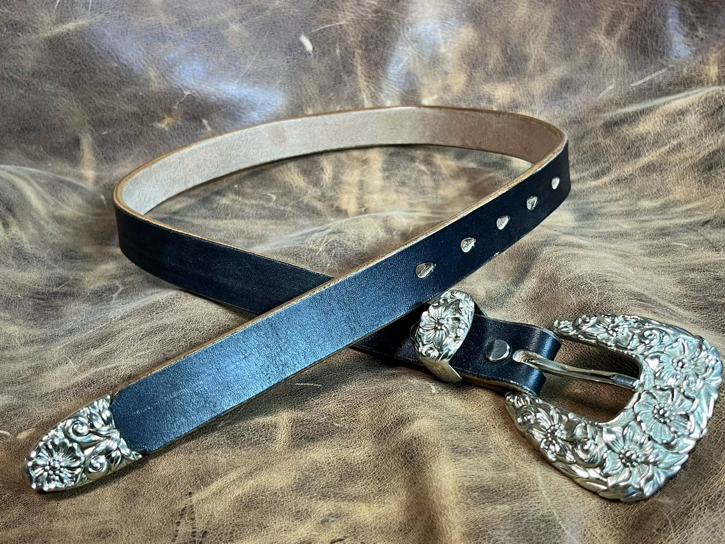 Black JF Horse Rein women's handmade belt