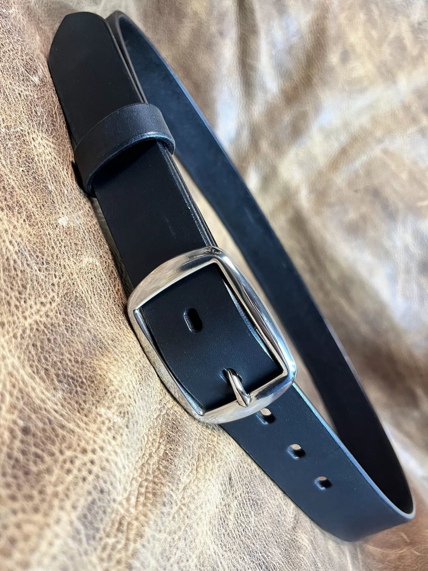 Italian saddle vegetable tanned handmade belt