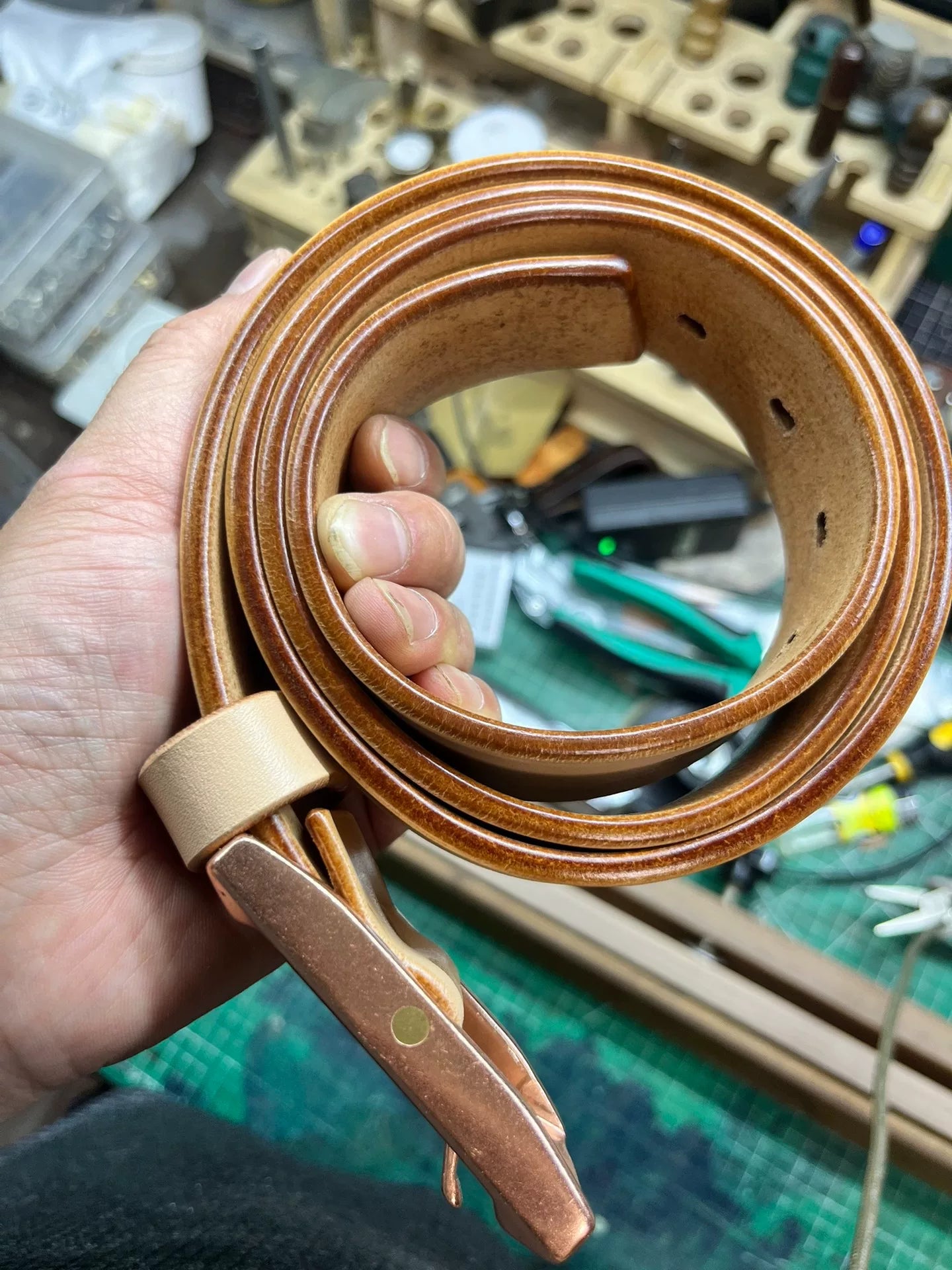 5mm thick beautiful saddle with copper cow 4