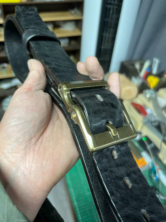 Custom 5.5–6mm North American Bison Leather Handmade Belt
