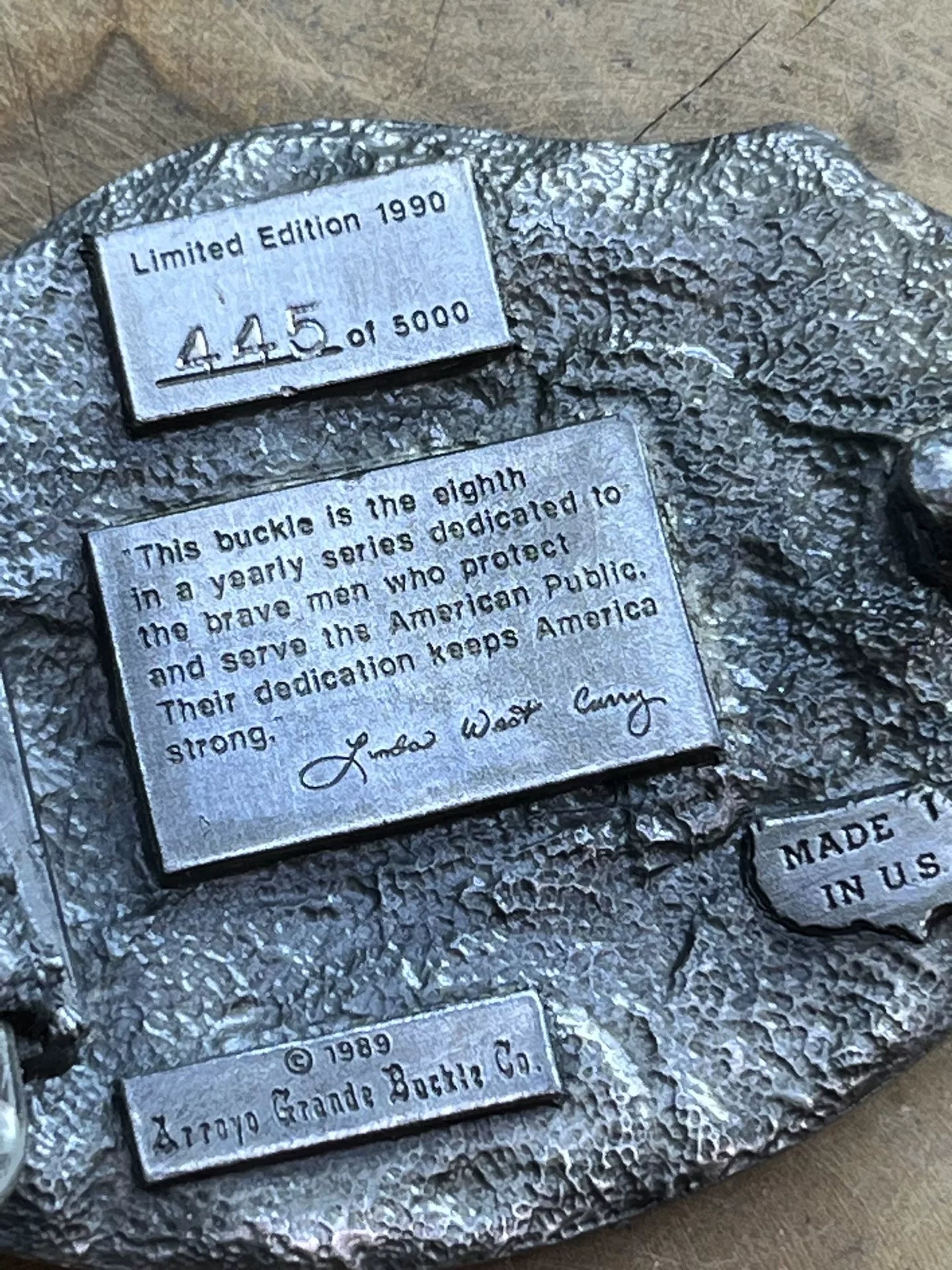 1989 Limited Edition #445 of 5000 — Siskiyou Buckle Co