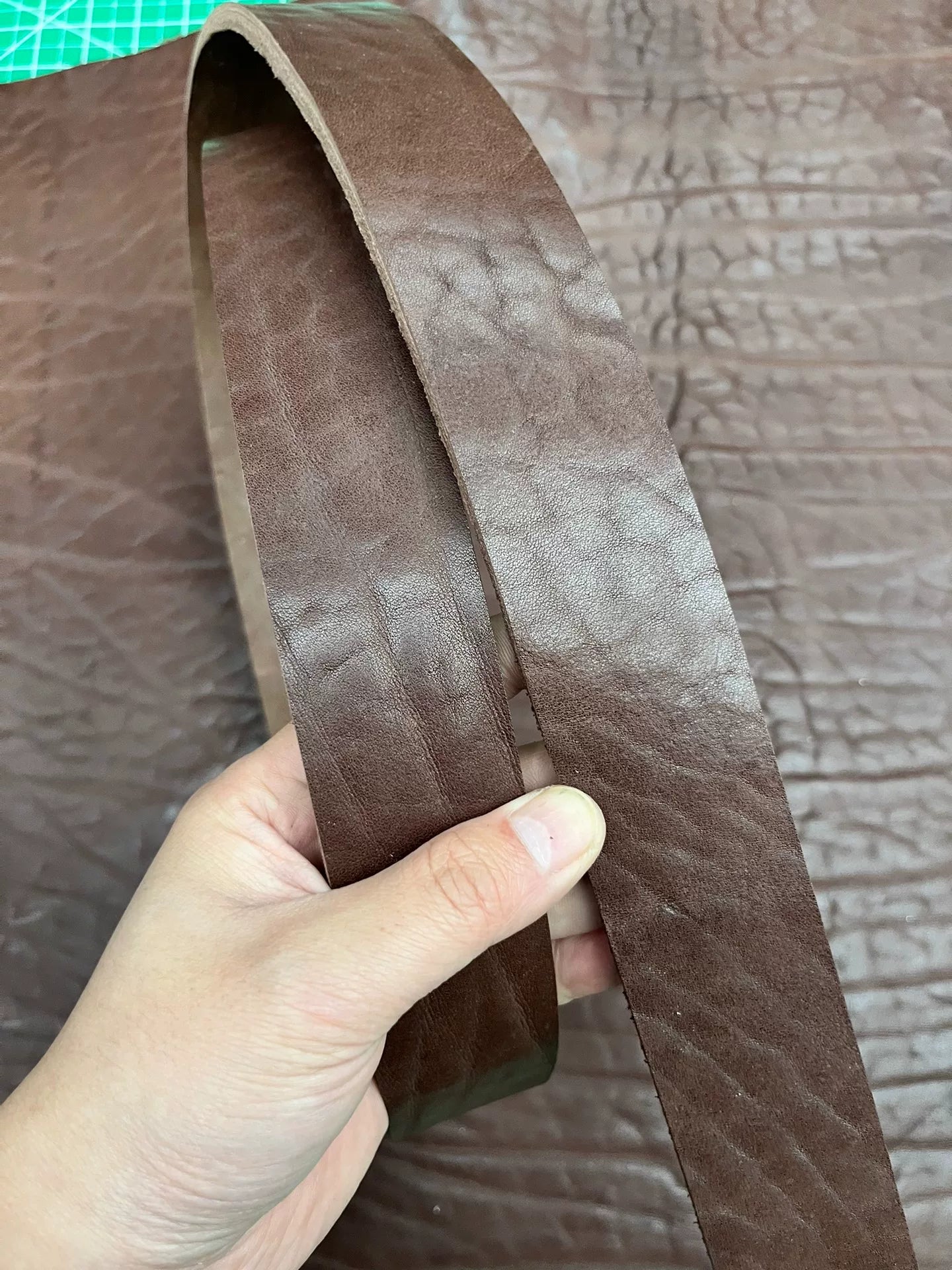 5mm Thick Buffalo Leather Belt Strap — Black/Brown