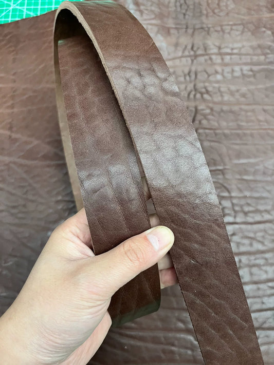 5mm Thick Buffalo Leather Belt Strap — Black/Brown