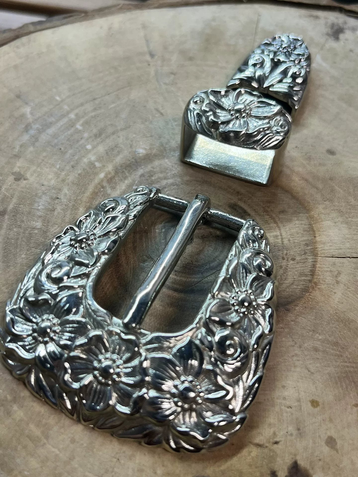 Pure copper new belt buckle feather two sets of pin buckle leaf bel…