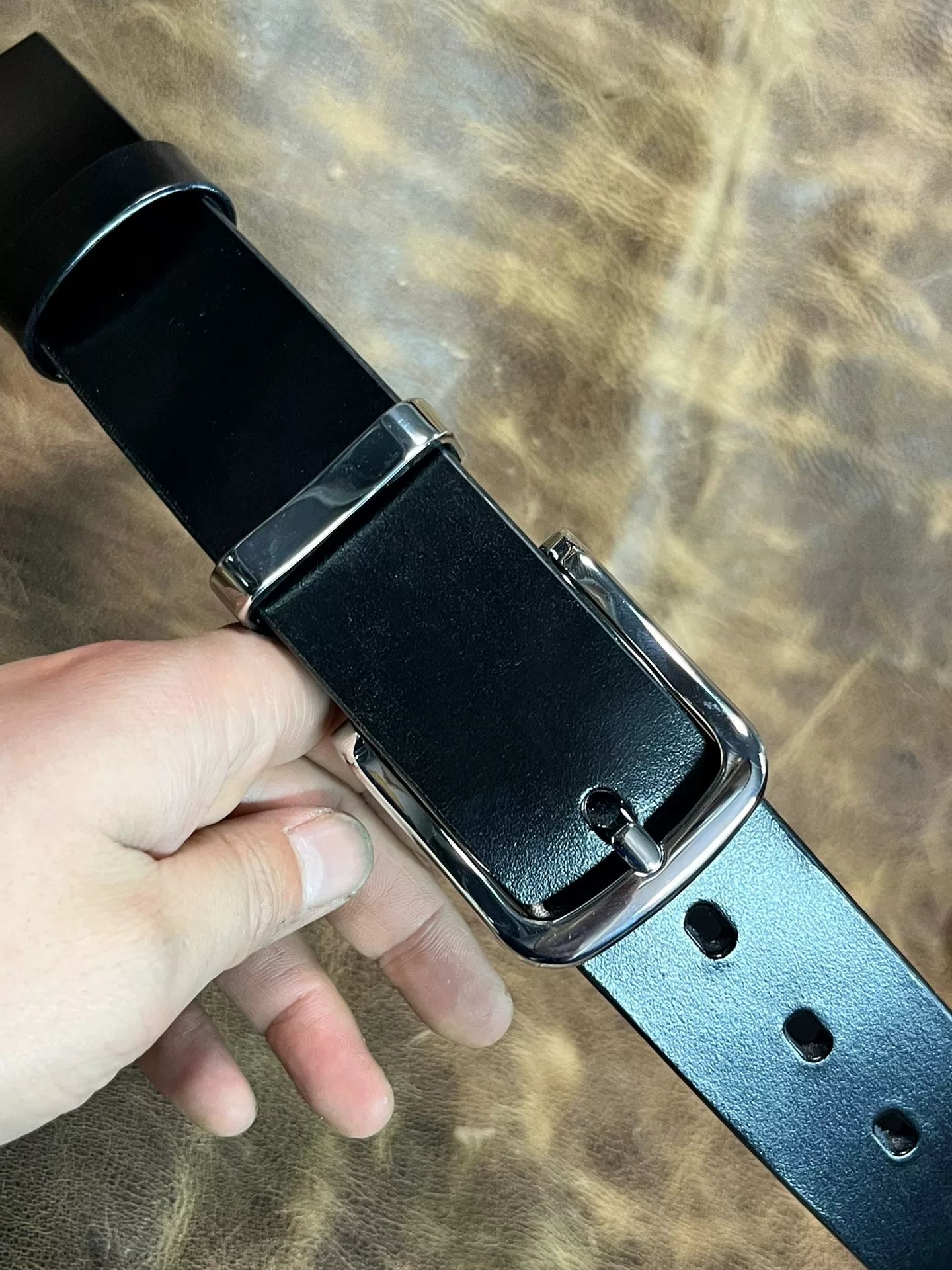 TWS Thomas Bridle Leather Business Dress Belt — Imported from UK