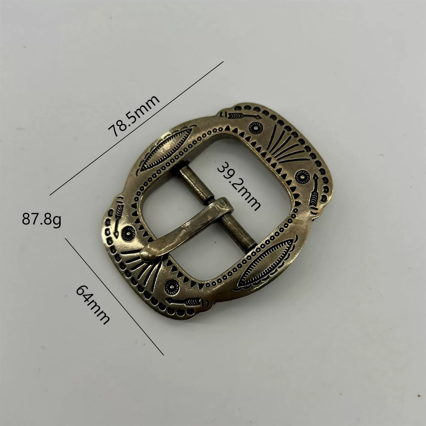 RRL Double RL Replica Belt — Solid White Bronze & Brass Vintage Buckle