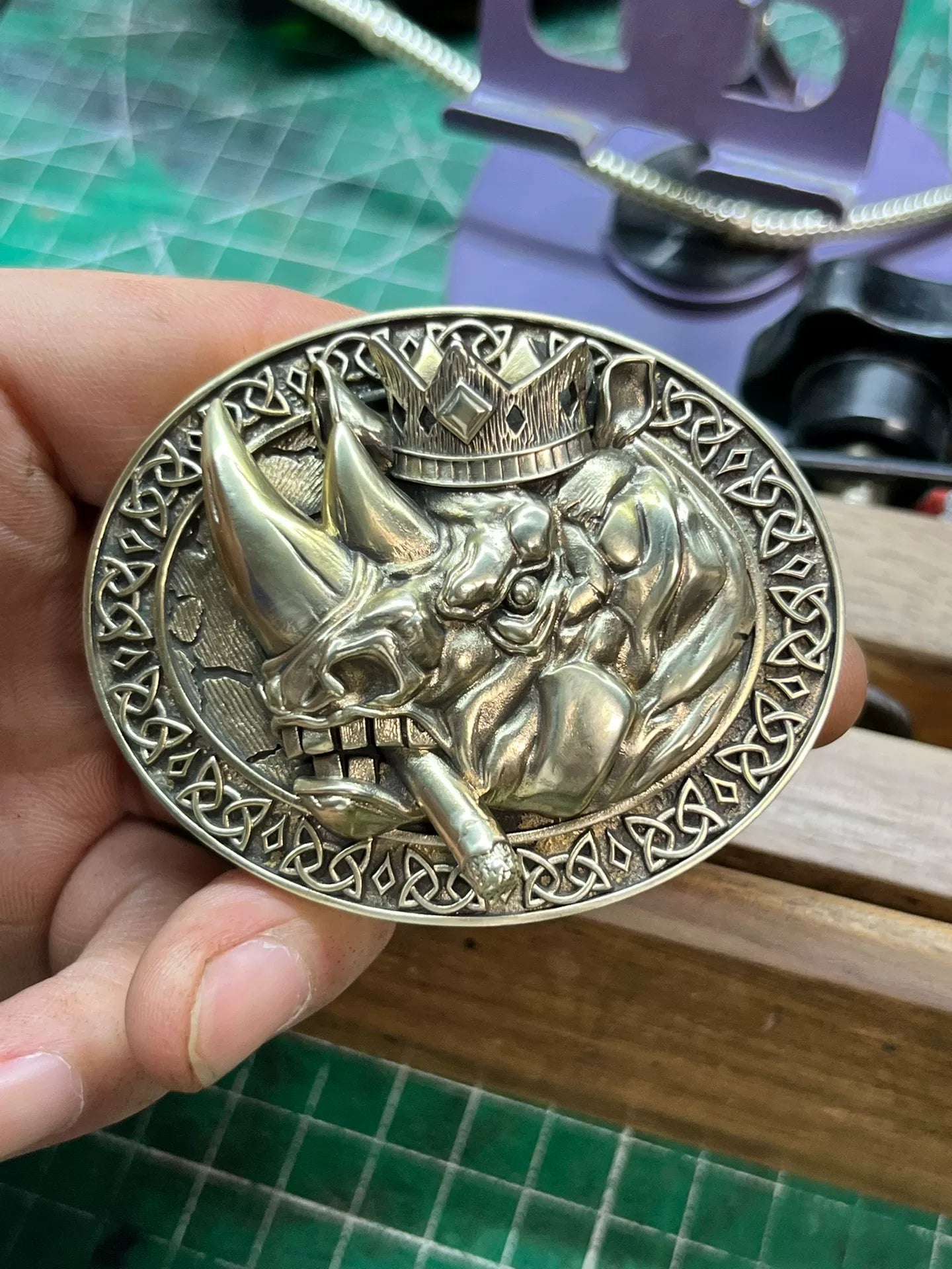 Codename 'Gangster' — Hyper-Real Solid Brass Belt Buckle