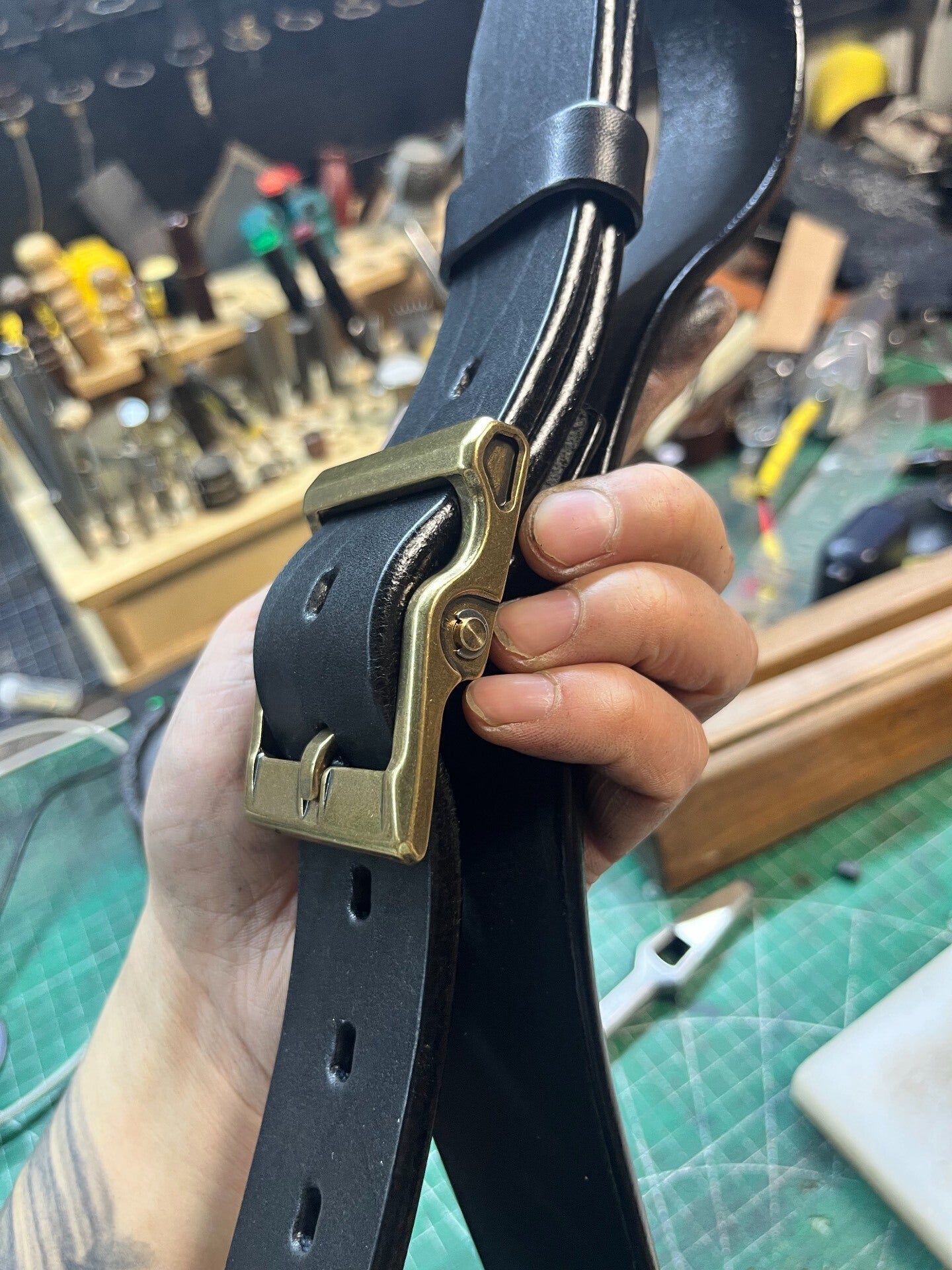 Custom 5.5–6mm North American Bison Leather Handmade Belt