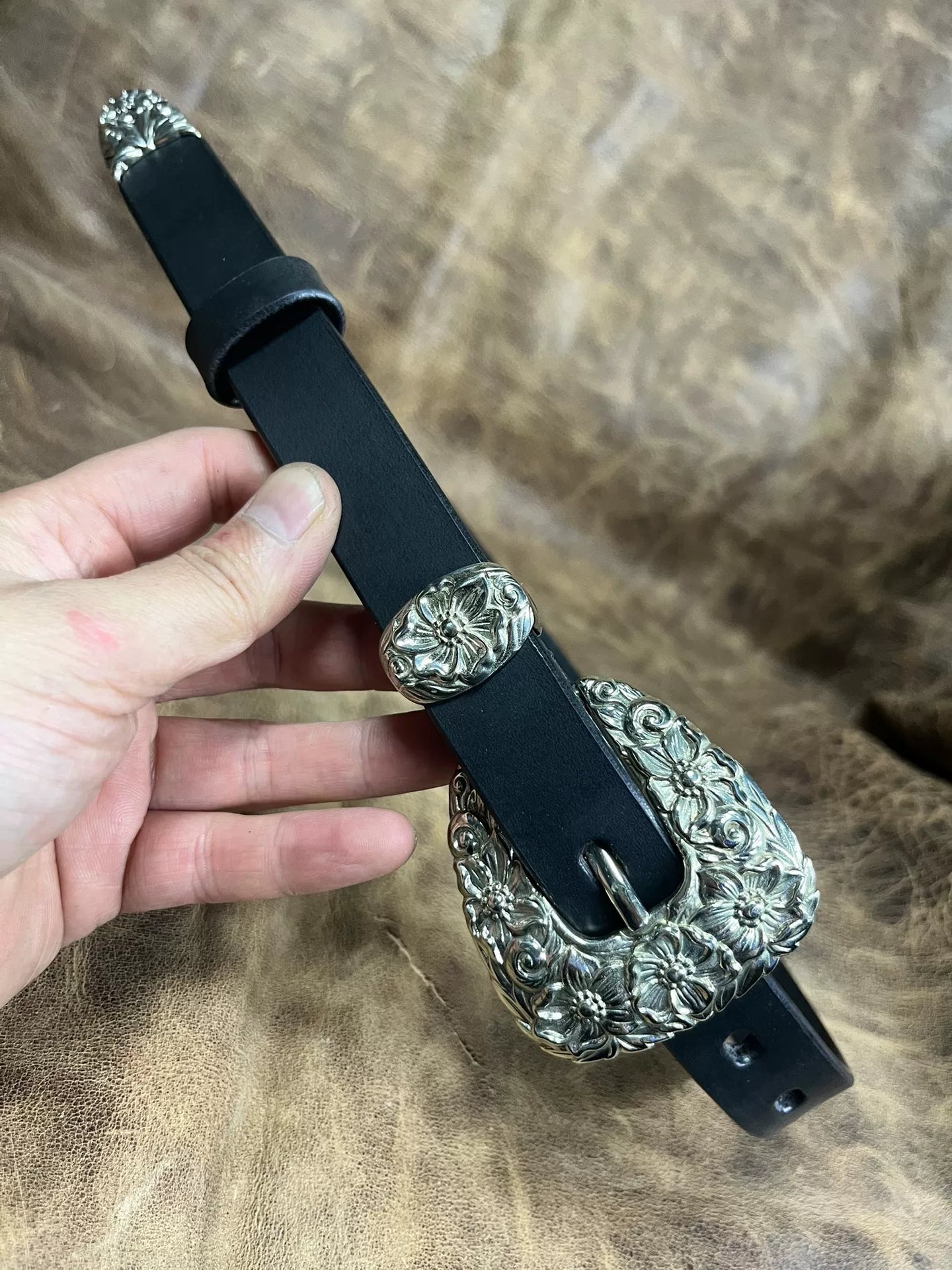 2.4cm Ultra-Narrow Handmade Belt — American Vintage Style