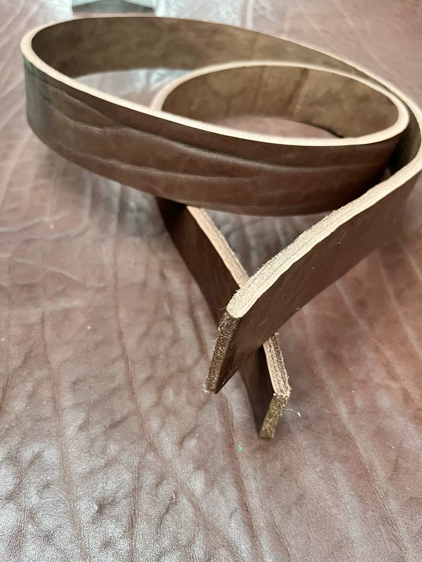 5mm Thick Buffalo Leather Belt Strap — Black/Brown