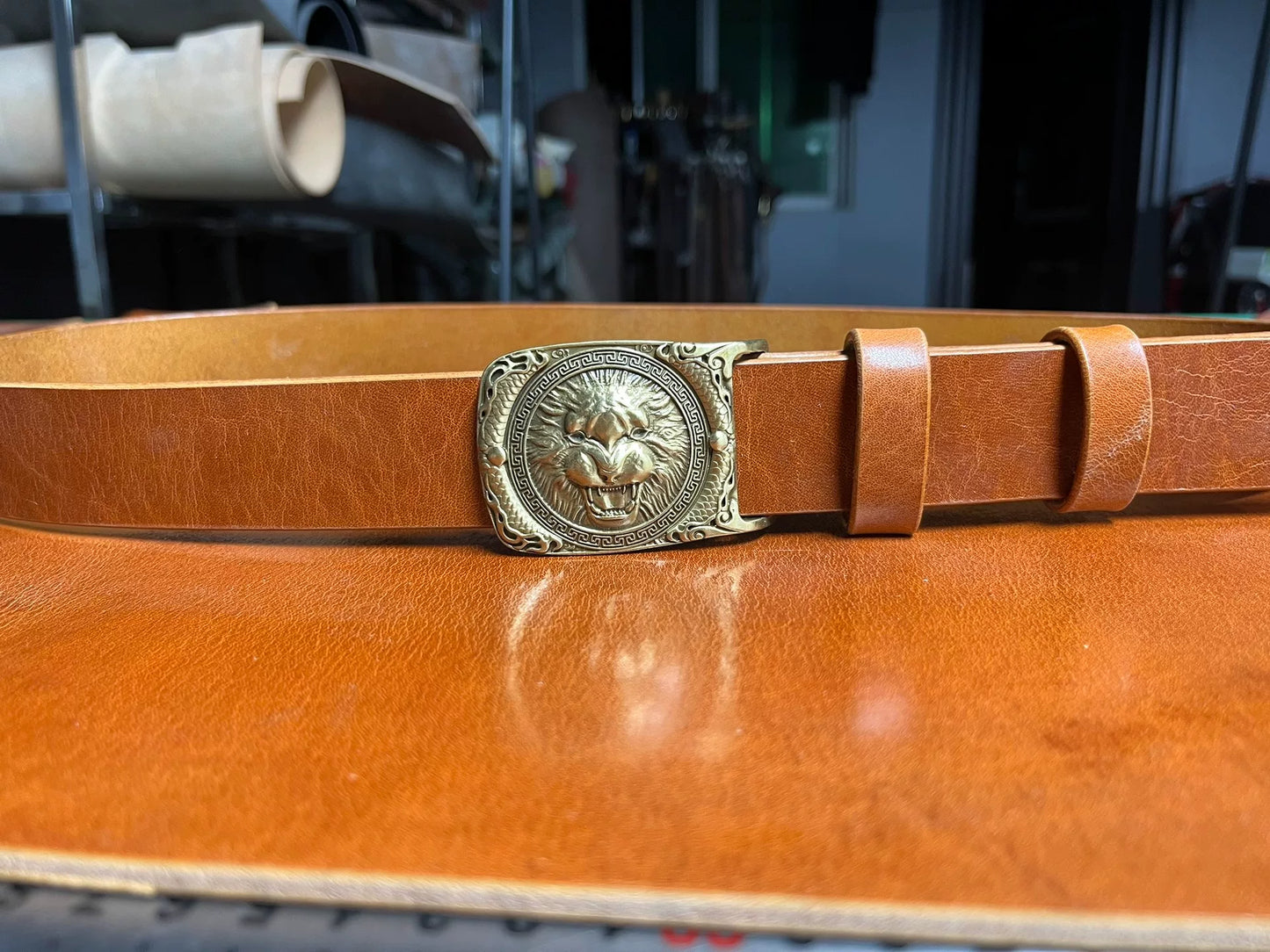 Horwen style oil wax genuine first layer cowhide handmade belt