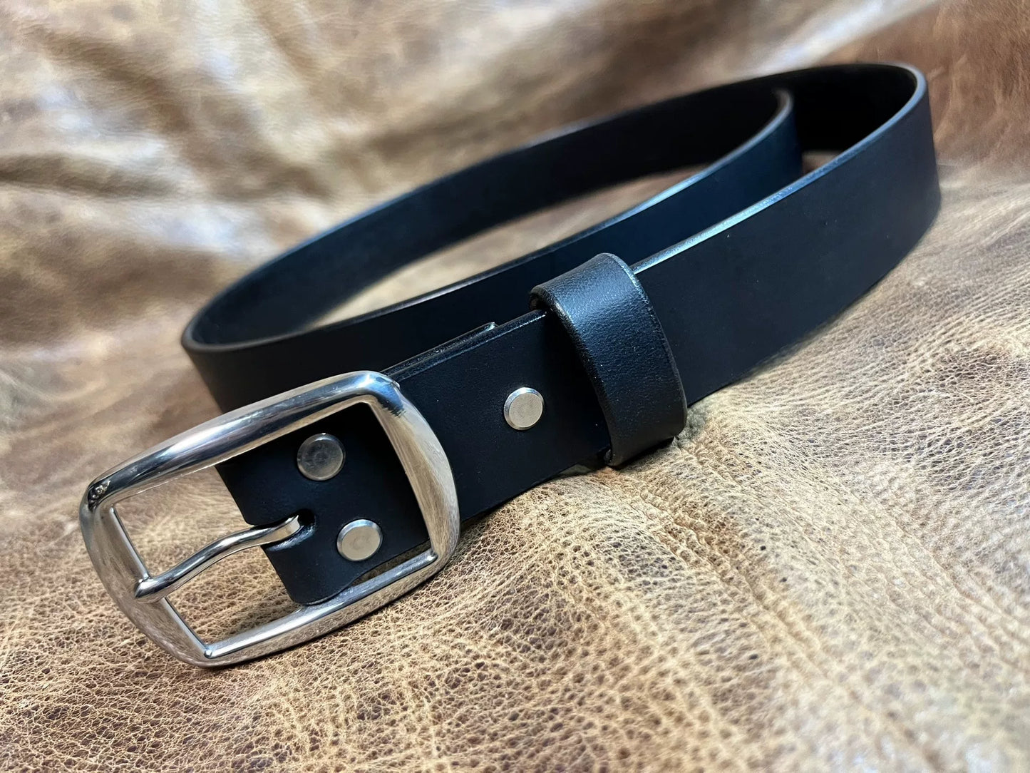 Italian saddle vegetable tanned handmade belt