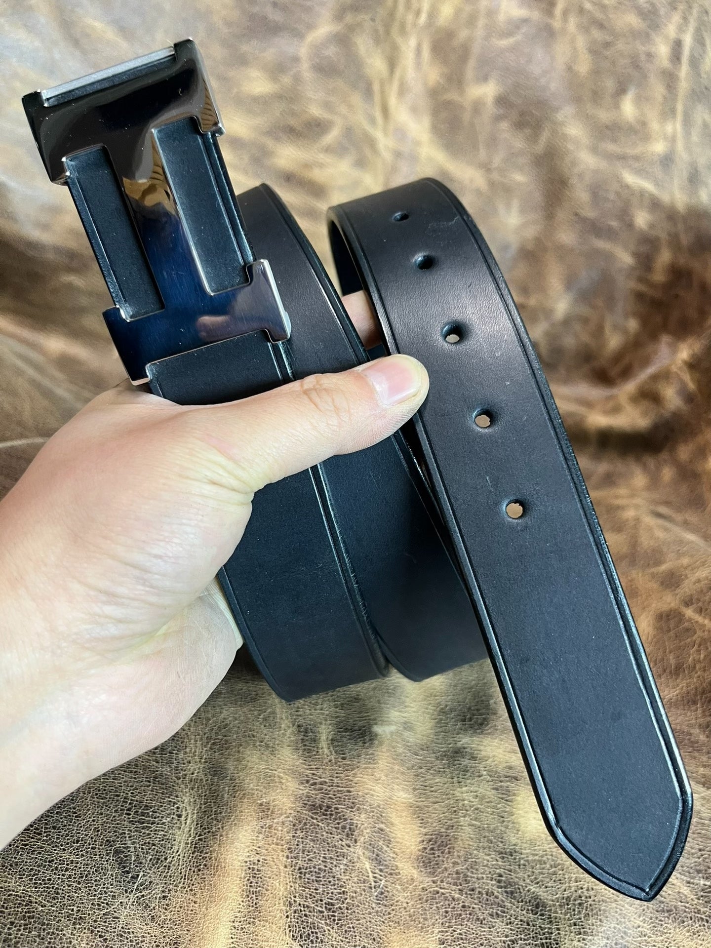 4.5mm formal business pin buckle business handmade belt