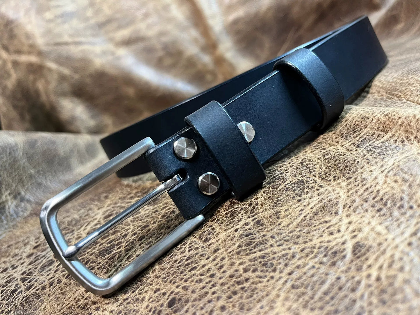 Italian saddle vegetable tanned handmade belt