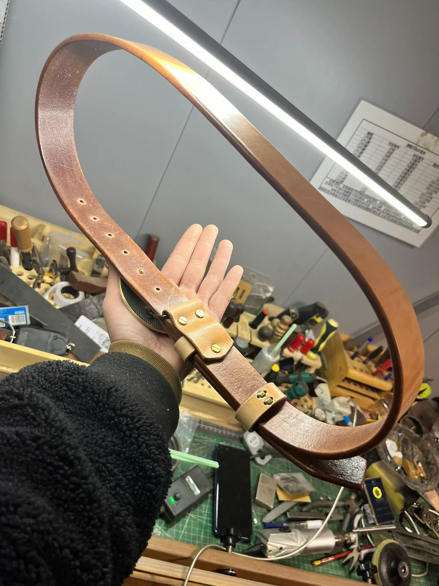 5.5mm thick Japanese Tochigi leather back belt