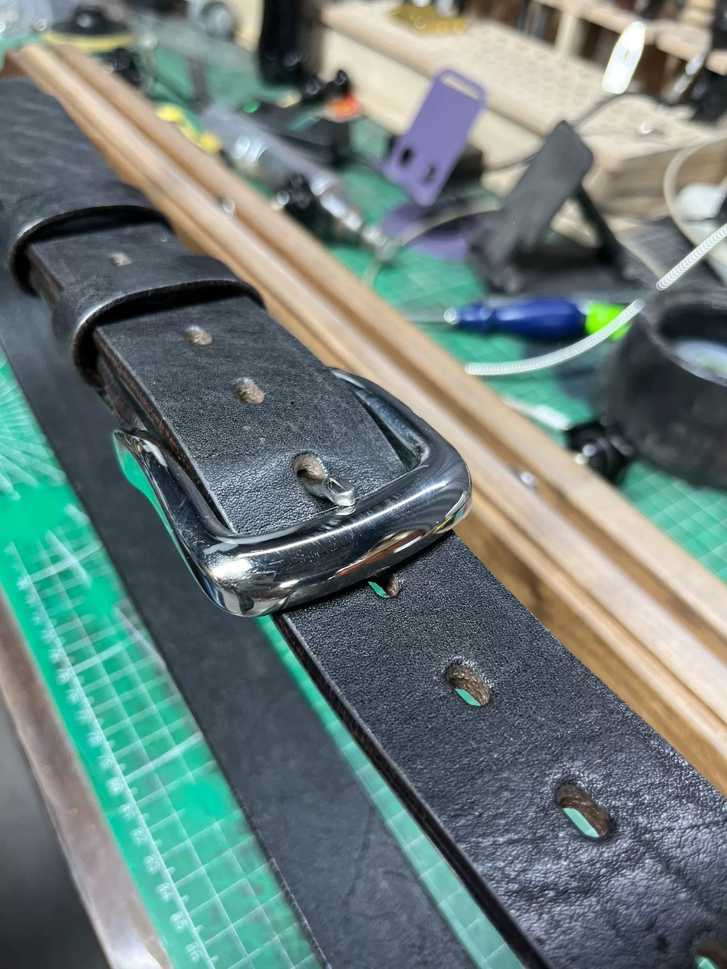 4.5–5–5.5 mm thick handmade belt