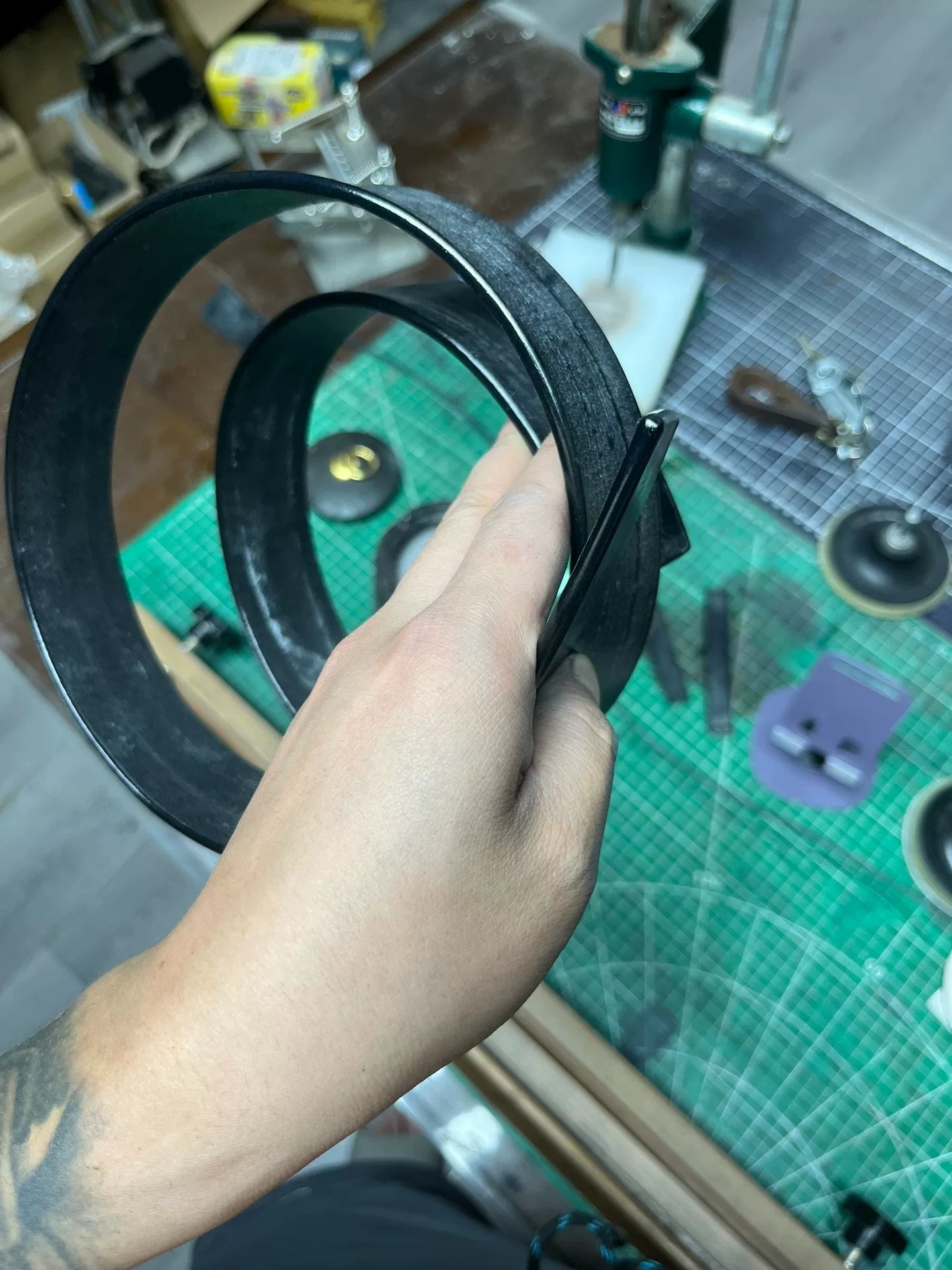 TWS Black Thomas Bridle Leather Business Belt — Handmade, Customizable