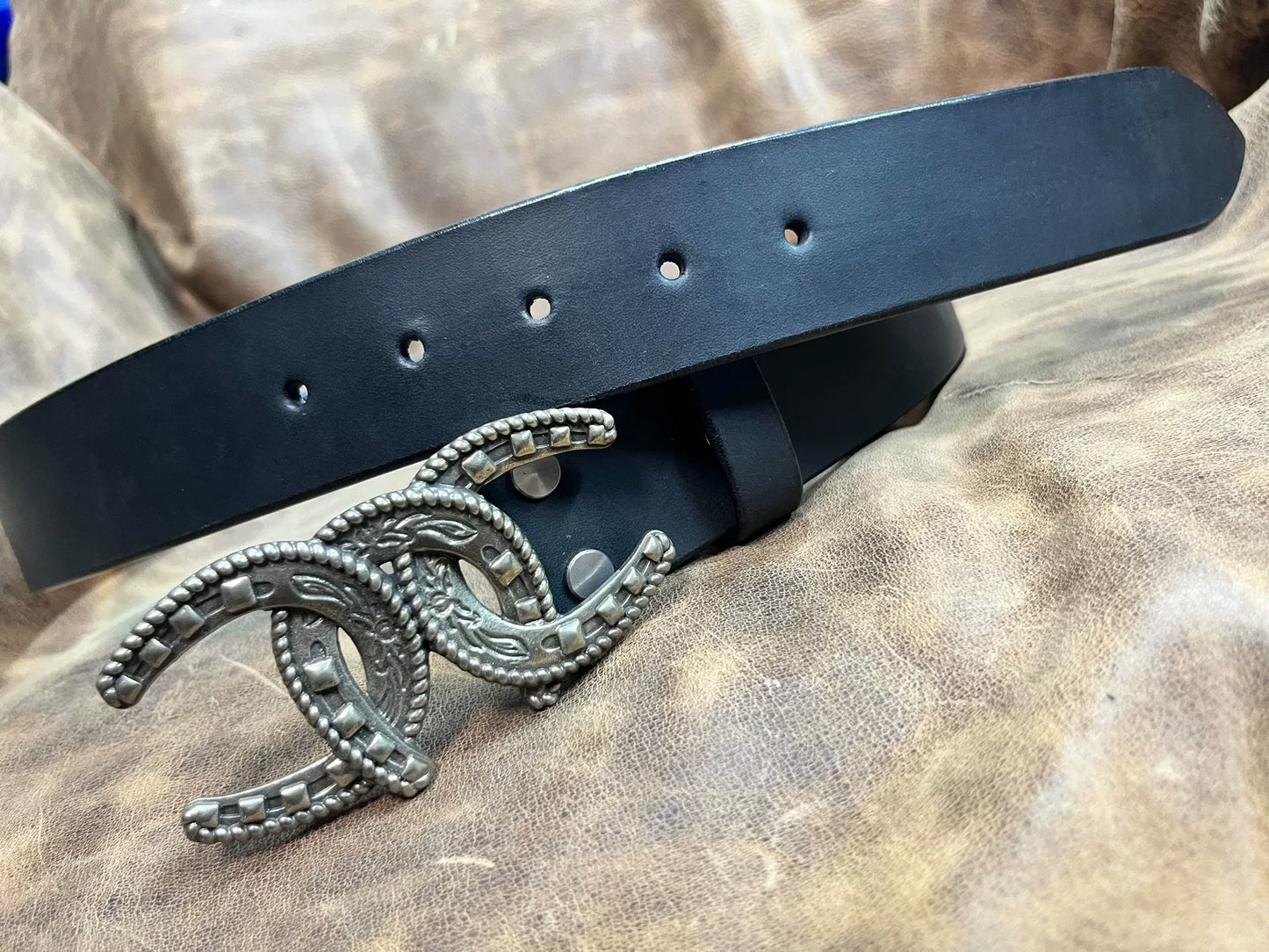 Black imported full-grain Italian genuine leather first-layer cowhi…