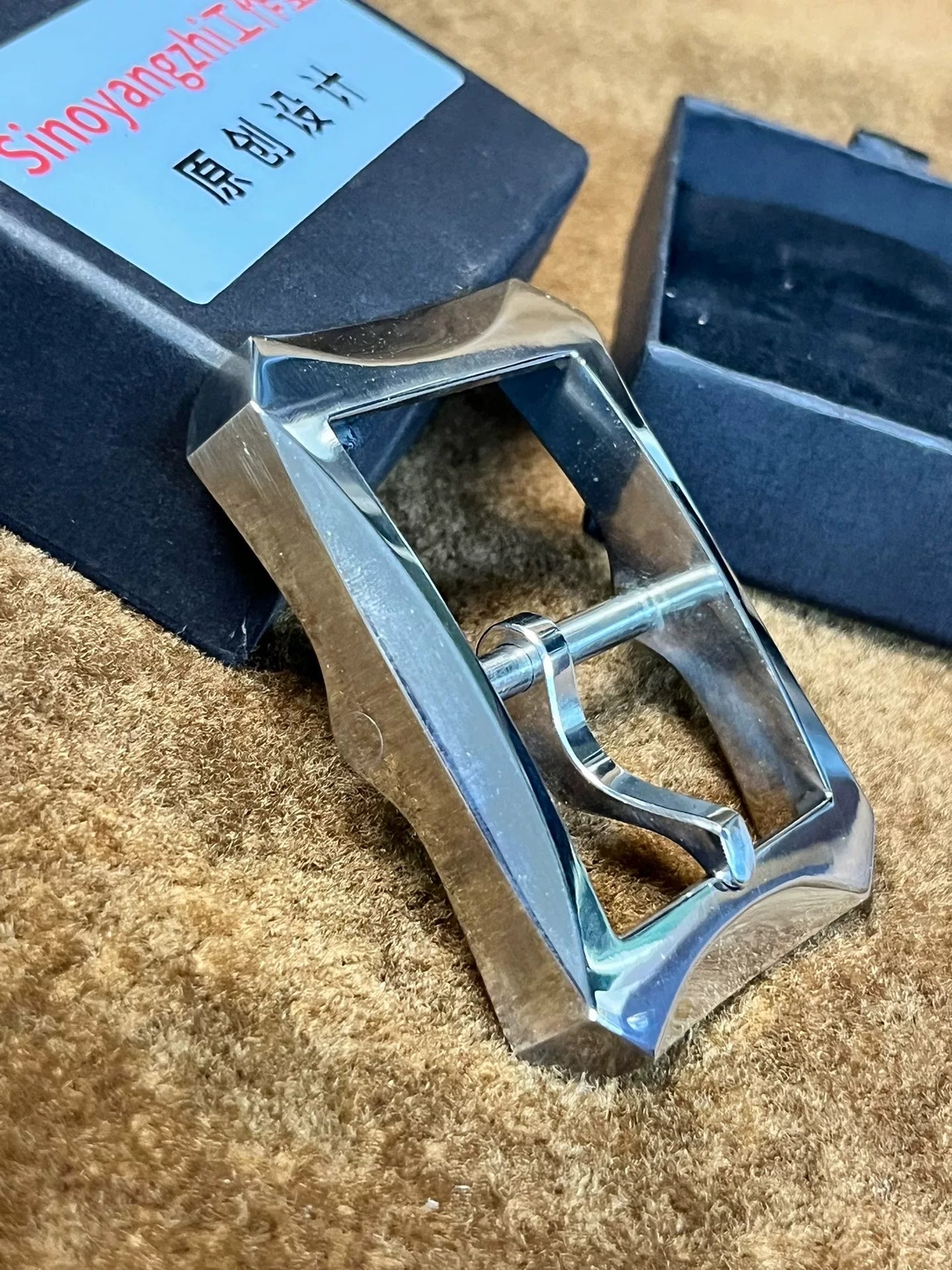 Octagonal Line-Cut 316 Stainless Steel Buckle — 4.05cm Inner Diameter